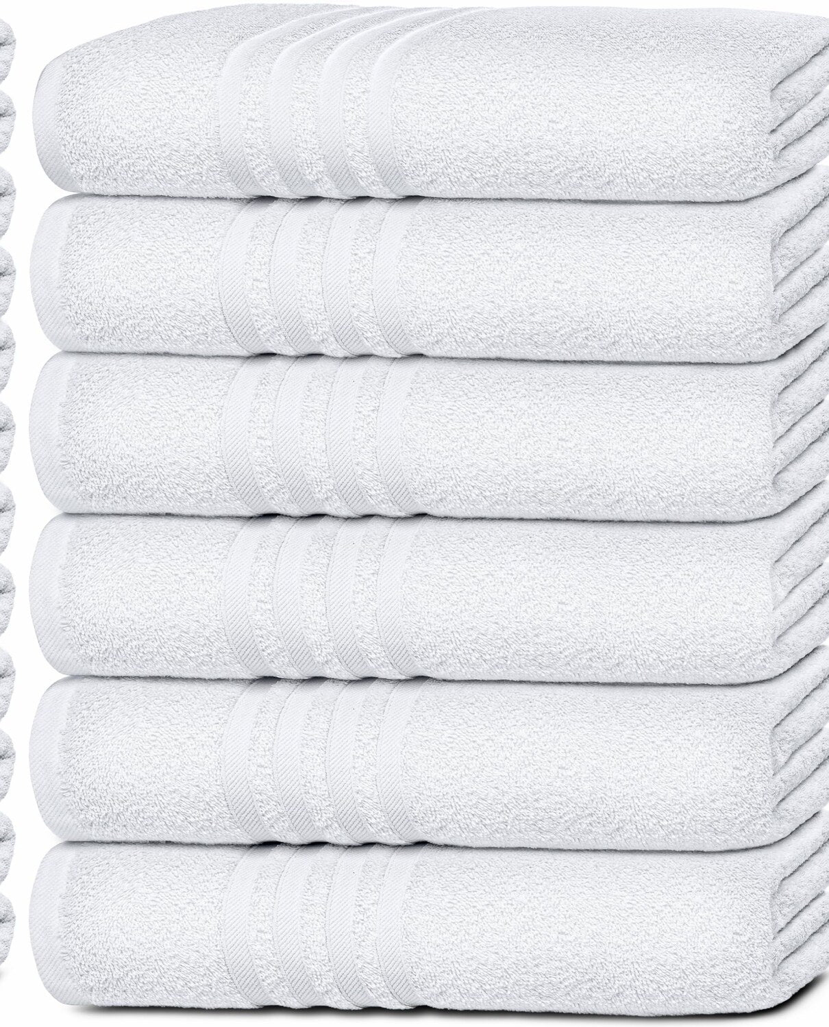 Bath Towels 24x50 Inch Cotton Set 6 Pack