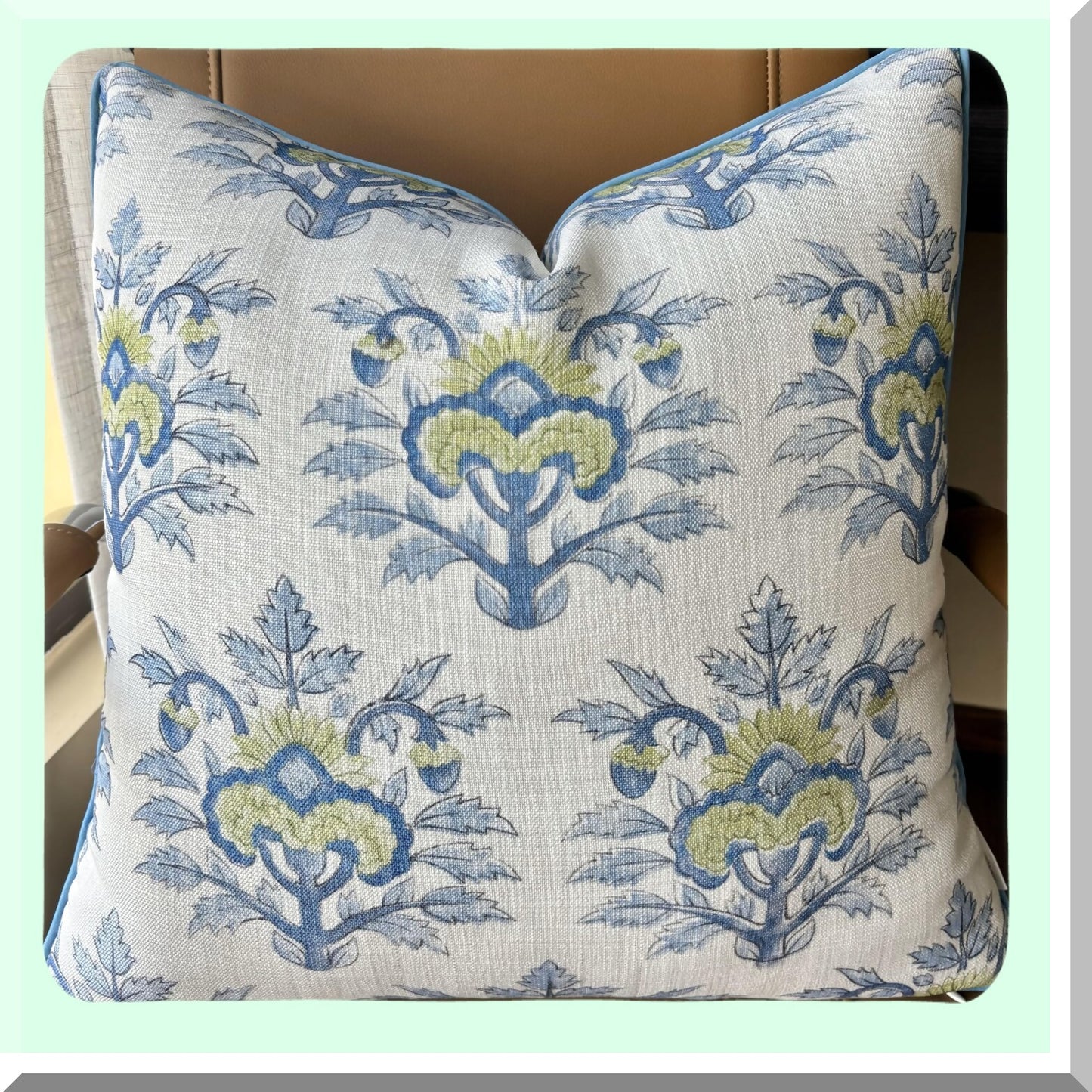Farmhouse Chic Square Pillow Cover - Decorative Accent for Sofa, Chair, Couch & Bedroom - Printed Living Room Home Decor - 20x20 Inches