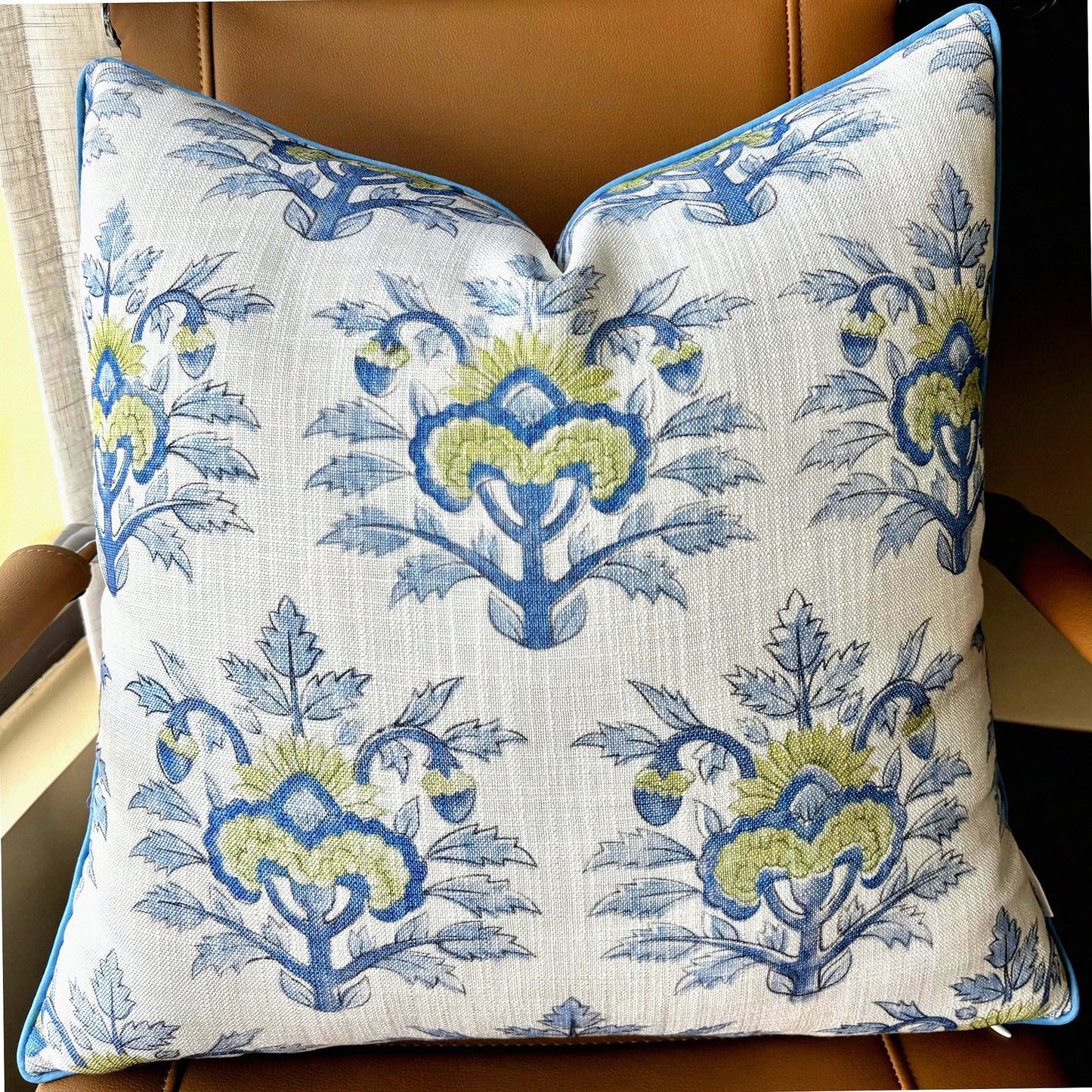 Farmhouse Chic Square Pillow Cover - Decorative Accent for Sofa, Chair, Couch & Bedroom - Printed Living Room Home Decor - 20x20 Inches