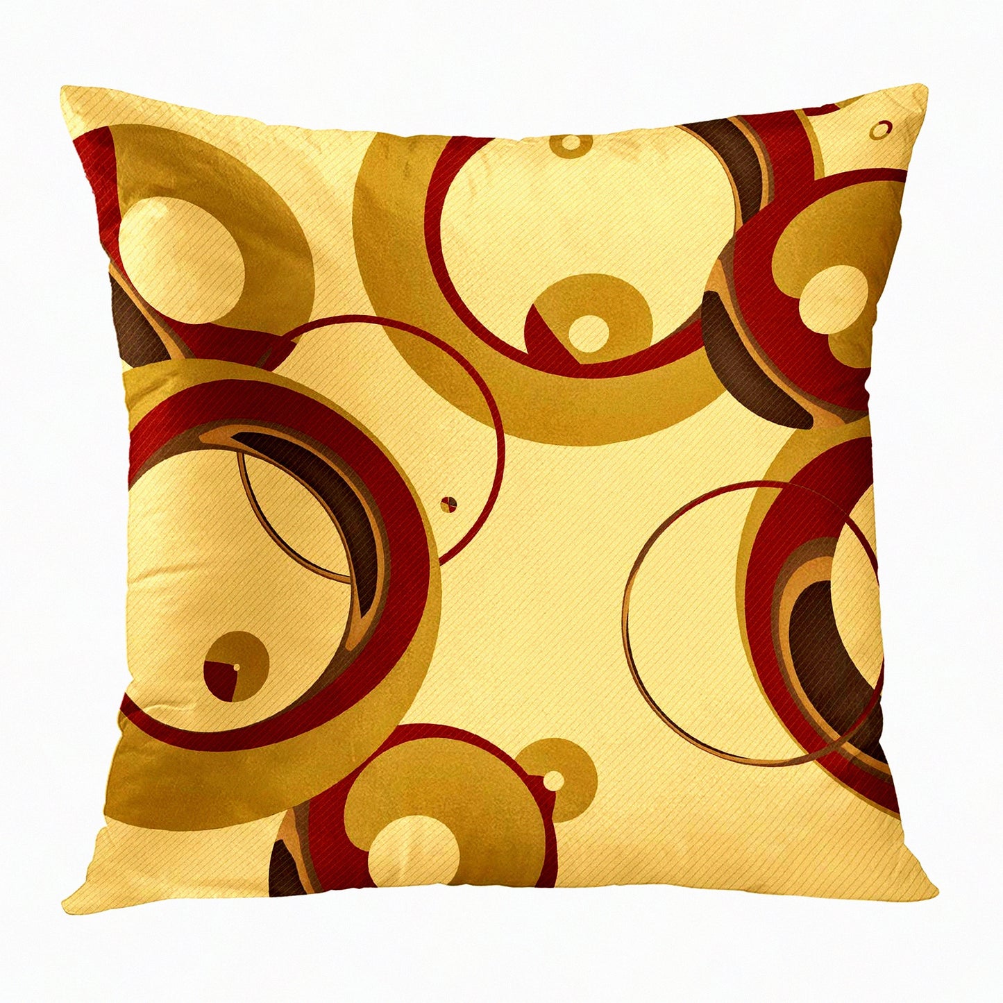 Bubble Burst Decorative Pillow Cover - Colorful Circle Design - Modern Tan Circles - Home Decor Square 20x20 Inch Pillowcase - Vibrant Bubbles