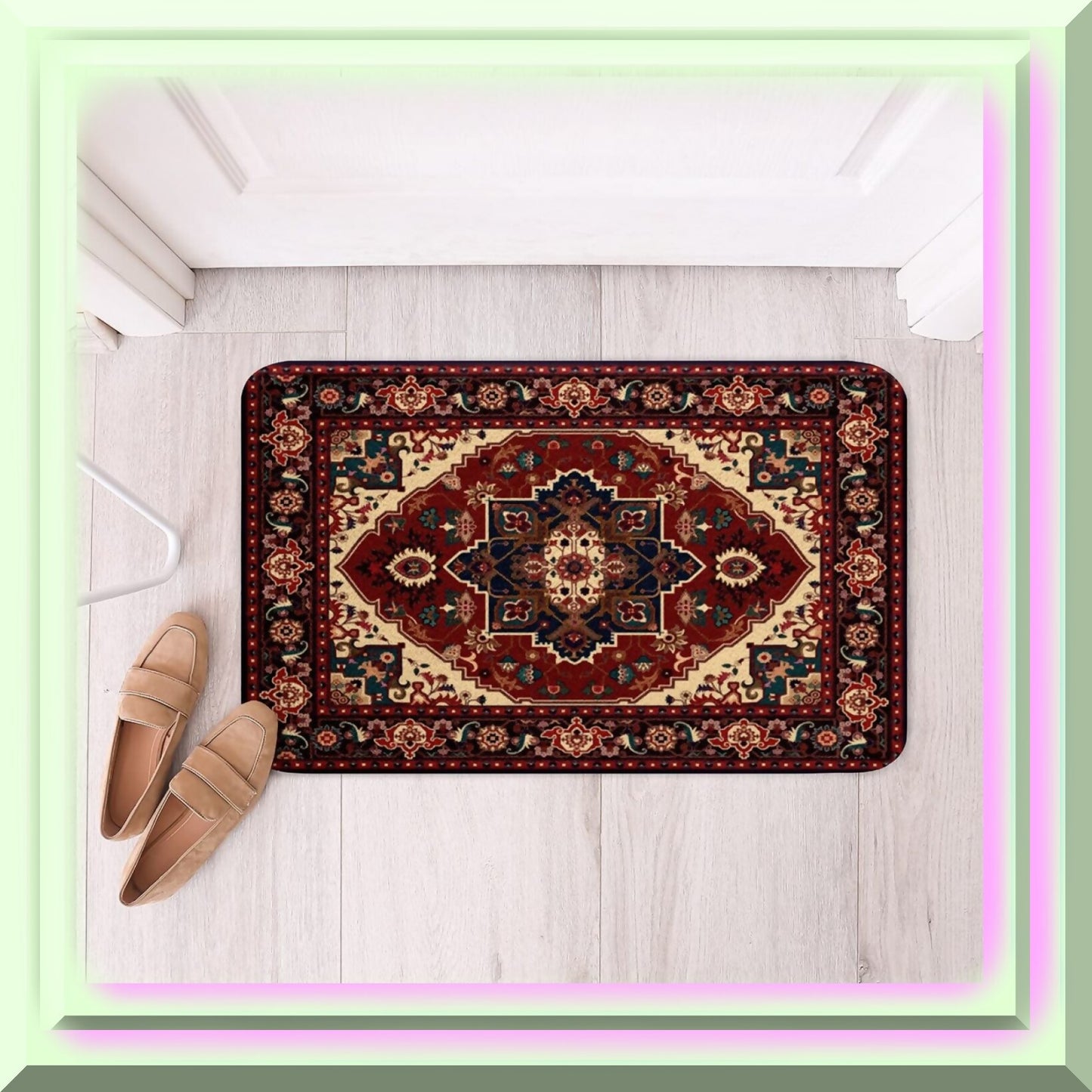 Scarlet Vintage Bathroom Rug 16x24 Non Slip