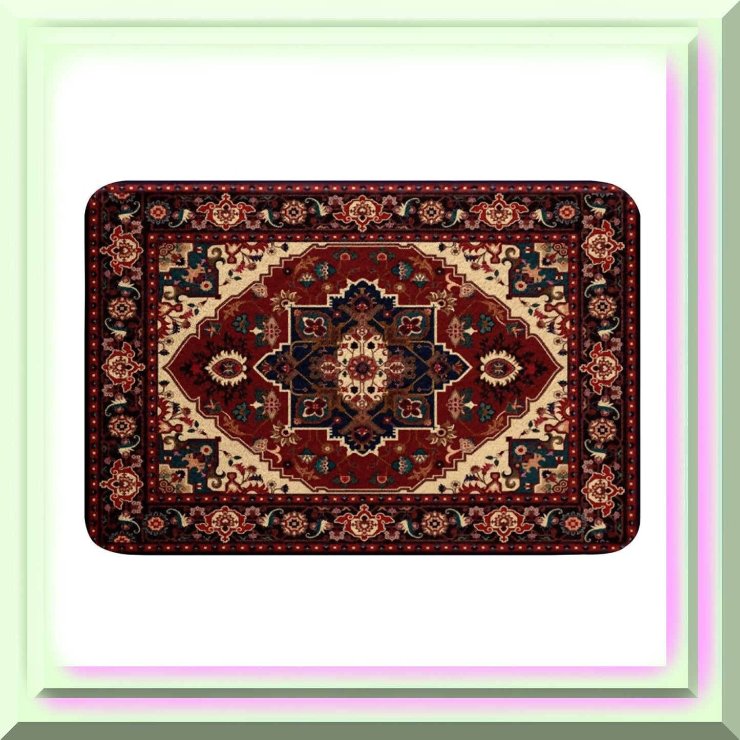 Scarlet Vintage Bathroom Rug 16x24 Non Slip