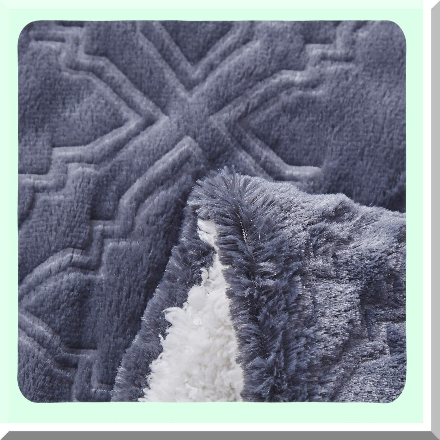 CozyTrellis Navy Blue Sherpa Throw - Super Soft, Warm & Fluffy, 50x60