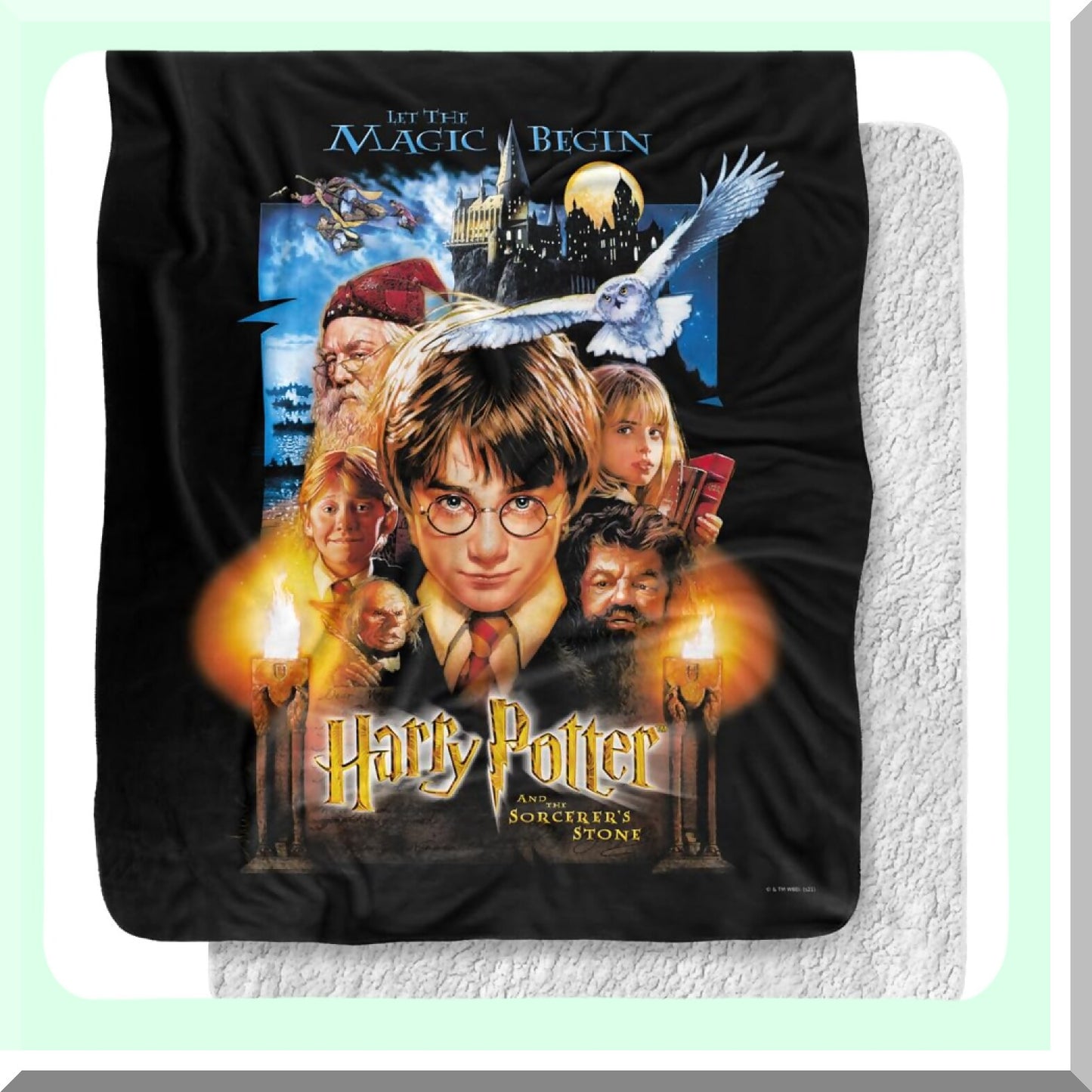 Wizardly Comfort: Harry Potter Silky Touch Sherpa Throw Blanket, 50"x60" - Super Soft Movie Poster Design"