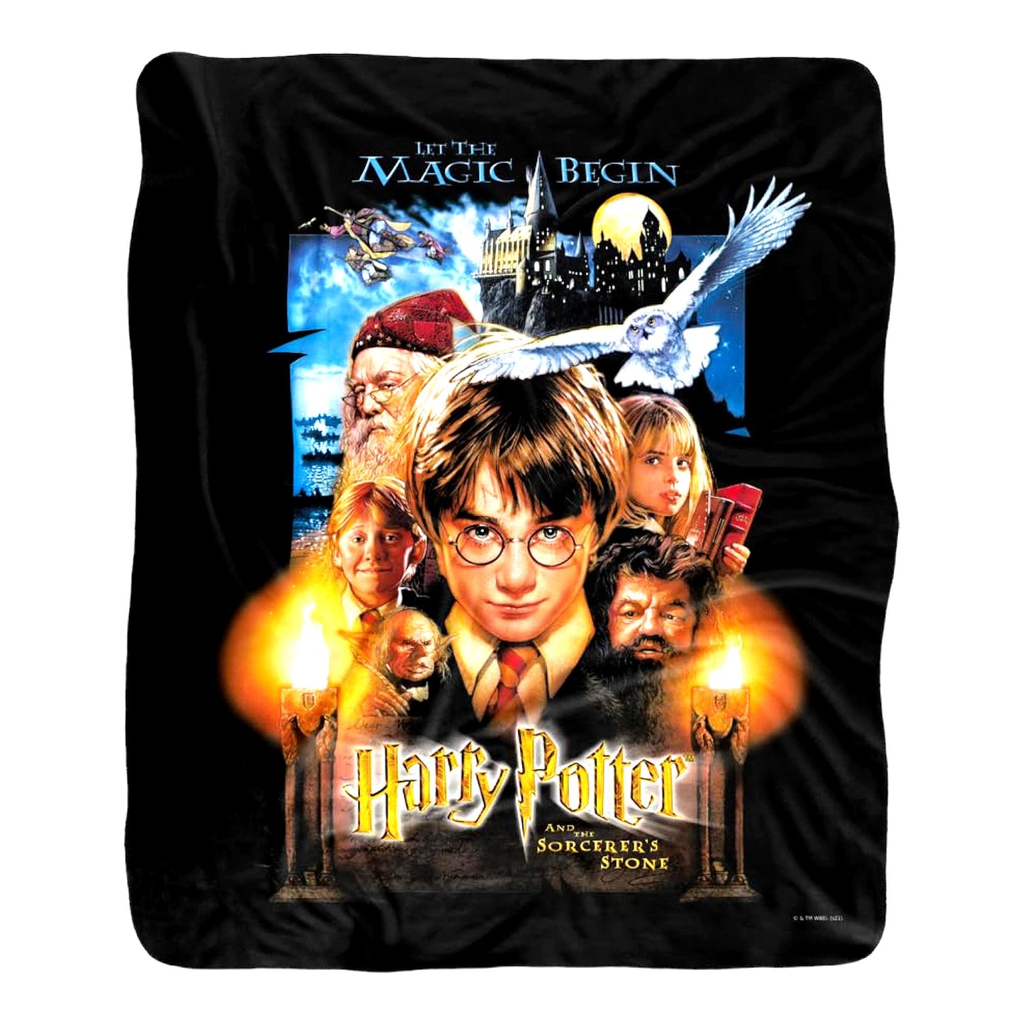 Wizardly Comfort: Harry Potter Silky Touch Sherpa Throw Blanket, 50"x60" - Super Soft Movie Poster Design"