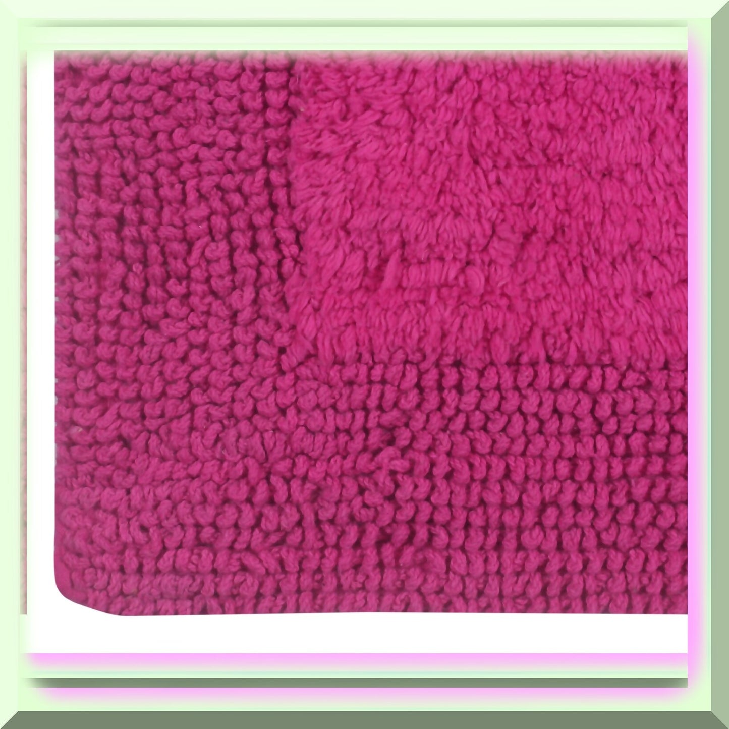Reversible Cotton Bathroom Rugs Set 2 Piece Hot Pink