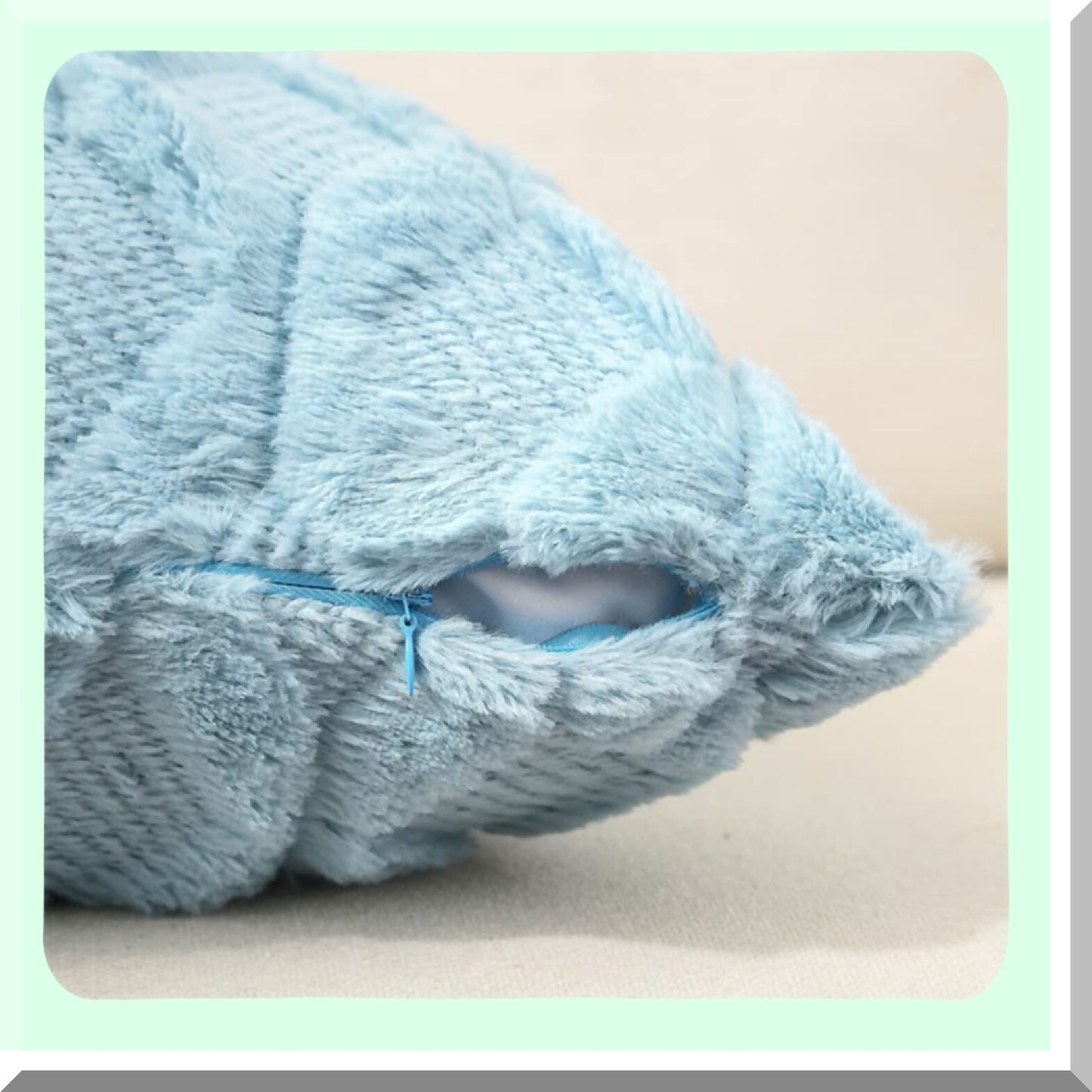 Plush Aqua Blue Lumbar Pillow Covers - Set of 2 Soft Wool Velvet Cushion Cases for Couch Sofa & Outdoor, Decorative Throw Pillow Covers 12x20 Inch
