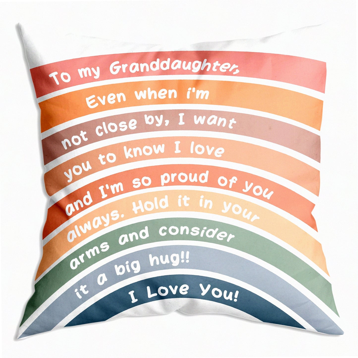 Love & Pride Granddaughter Throw Pillow Cover - 18x18 Inch Birthday Gift for Girls from Grandparents - "I Love You" Design - Soft Cushion for Granddaughter - Not Close but Always in Heart
