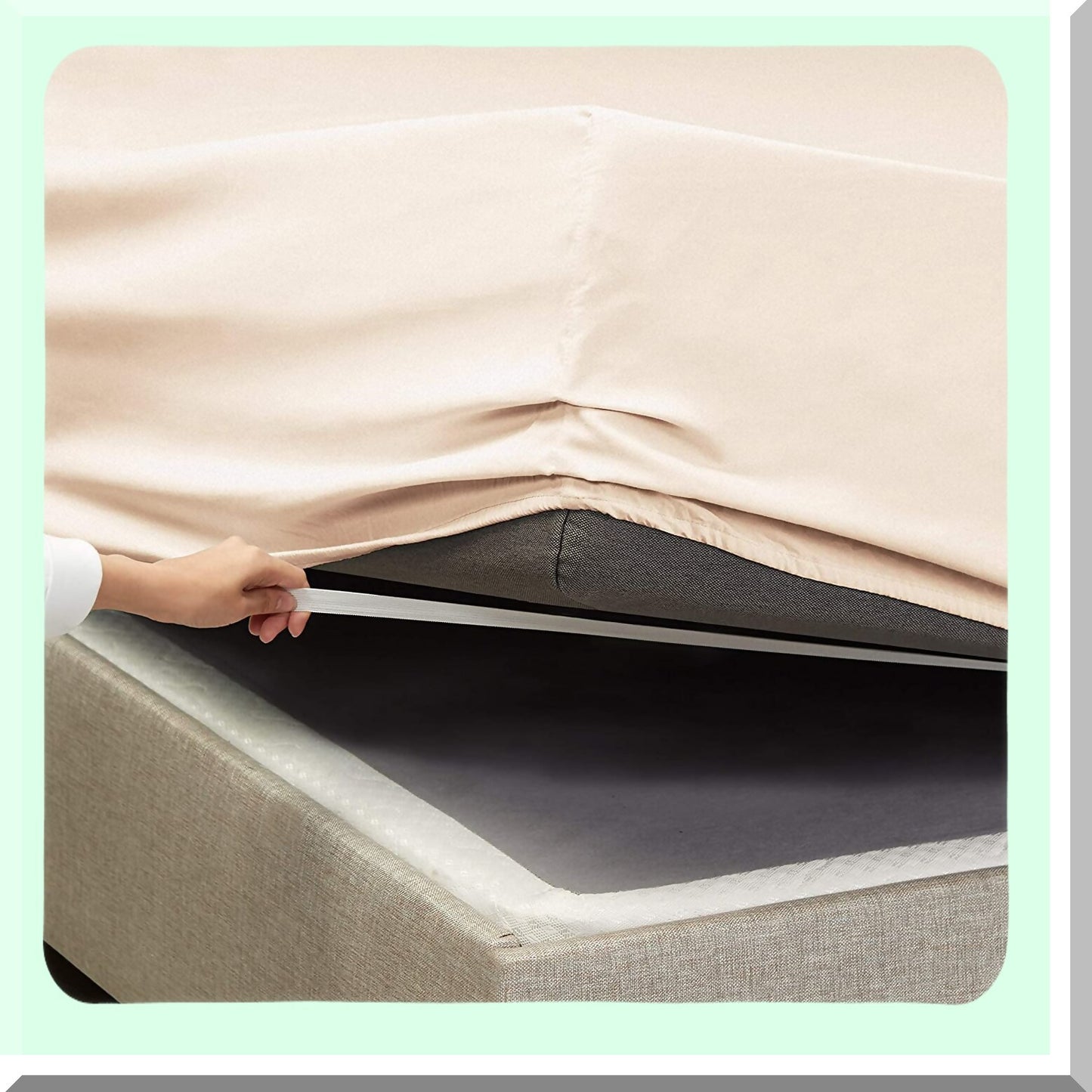 StayFit Elastic Corner Straps Fitted Sheet - Extra Deep Pocket Queen Taupe Sand - Fits 18-24 Inch Mattress - Single Sheet Only