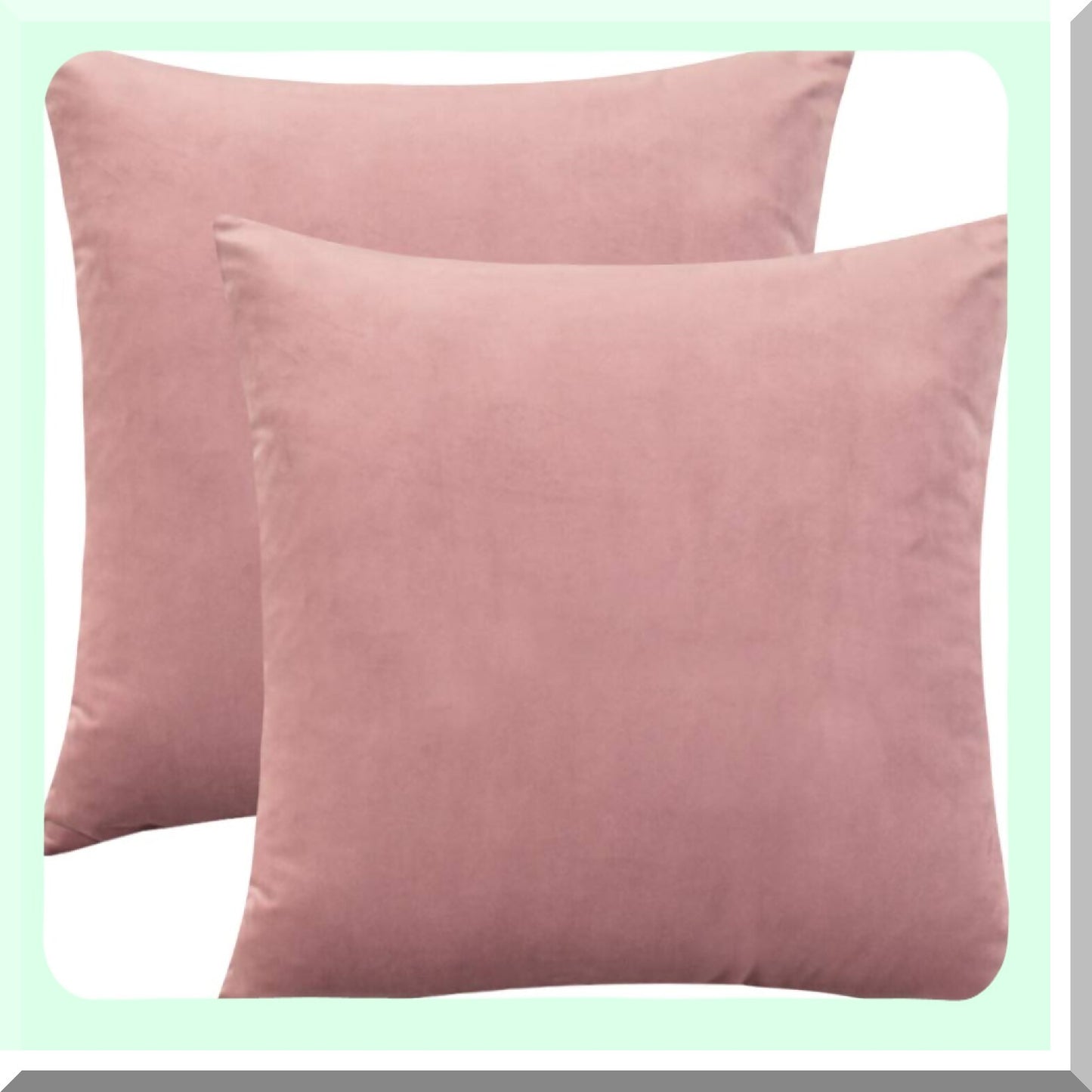 Velvet Bliss Throw Pillow Covers - Set of 2 Decorative Cushion Cases for Bedding & Sofa, Soft Mauve Pink Accent with Hidden Zipper, 18"x18"