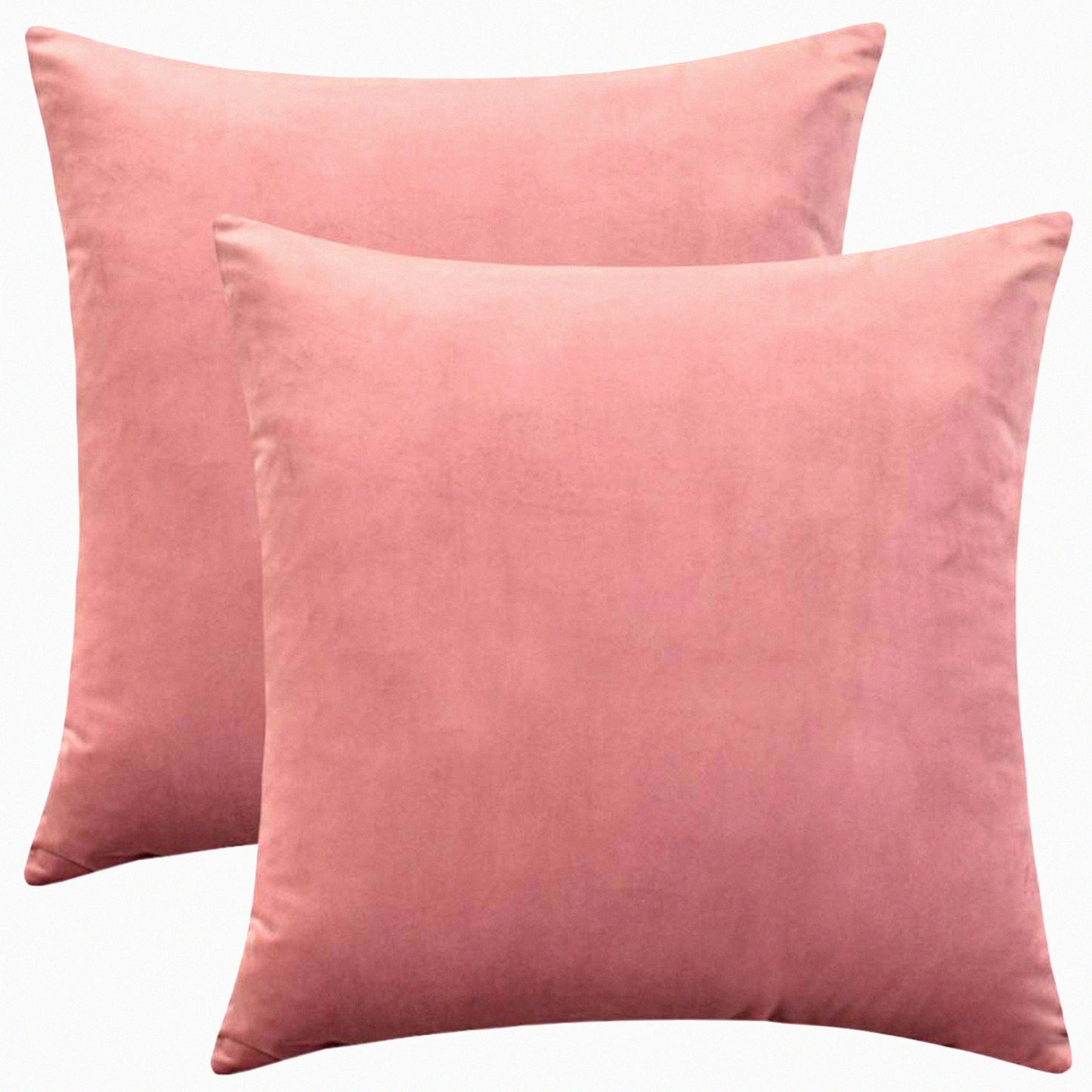 Velvet Bliss Throw Pillow Covers - Set of 2 Decorative Cushion Cases for Bedding & Sofa, Soft Mauve Pink Accent with Hidden Zipper, 18"x18"
