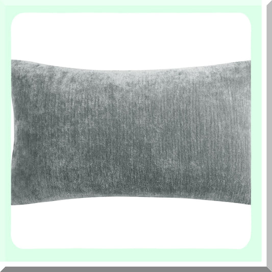 Water Repellent Chenille Throw Pillow Covers - Soft Decorative Cushion Covers for Sofa & Car - Cute Home Pillowcases - 12x20 Inch Light Gray