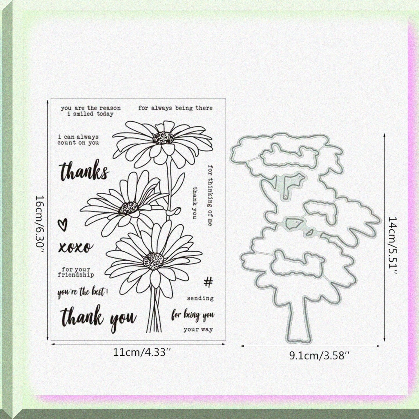 Chamomile Silicone Clear Stamp and Die Set