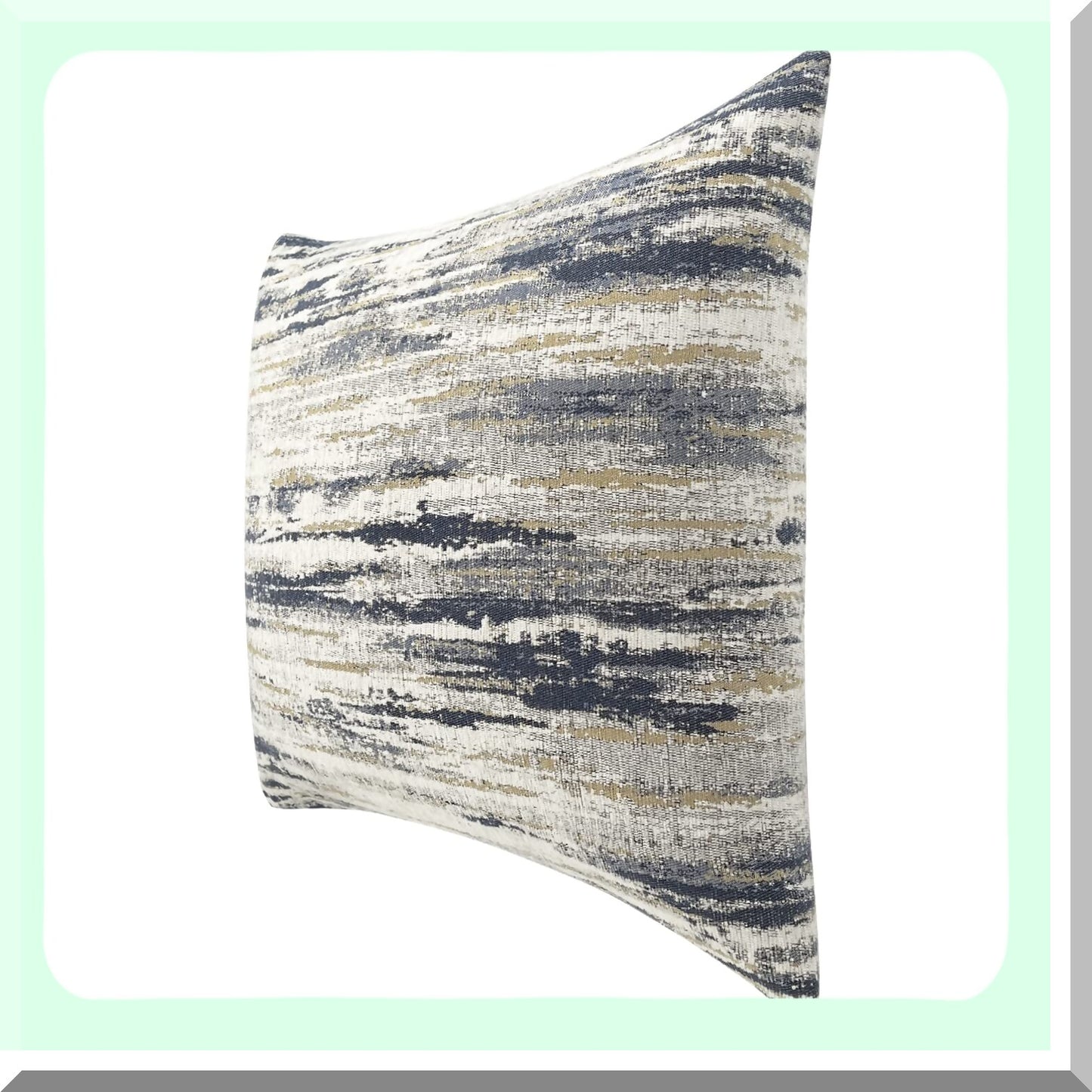 Abstract Stripe Jacquard Decorative Pillow Covers - Set of 2, 18x18 inch - Couch Sofa Bedroom Accent - Modern Home Decor - Soft Cushion Cases