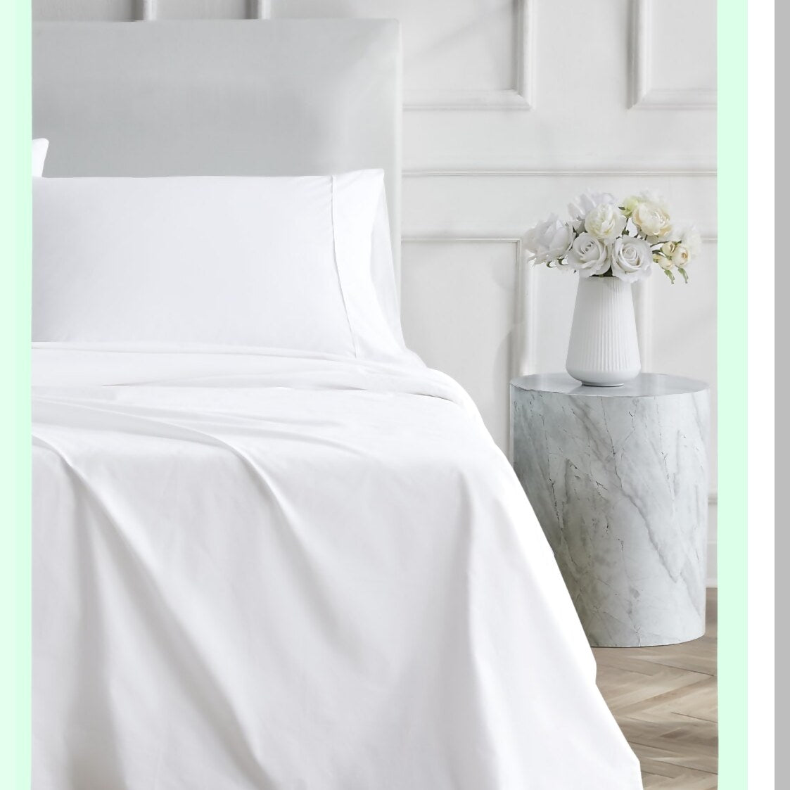 Arctic White Luxury Cotton Percale Sheet Set - 400 Thread Count Ultimate Comfort Bedding - 4-Piece Set for a Luxurious Sleep Experience