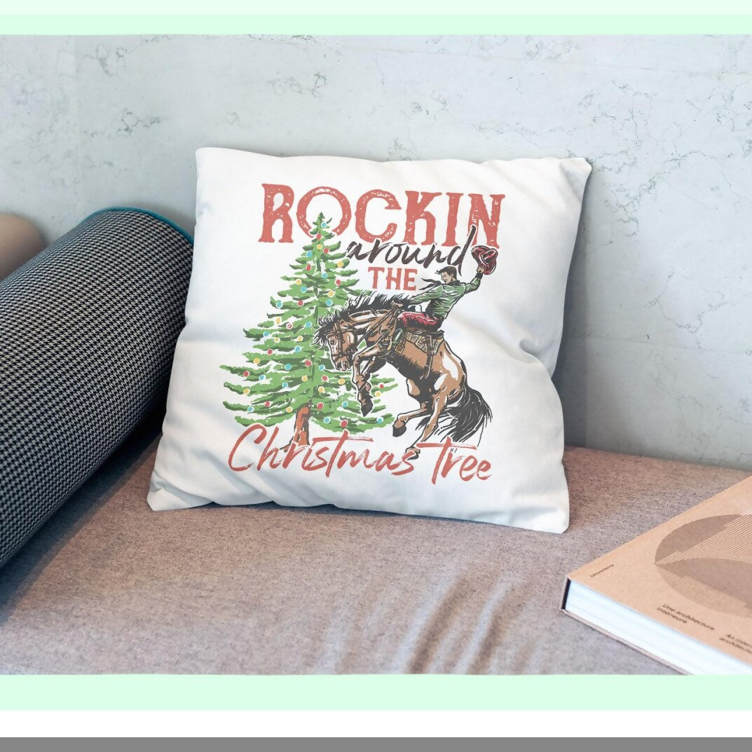 Rustic Western Charm Pillow Covers - Set of 4 18x18 Decorative Throw Pillows for Cowboy Vintage Outdoor Home Decor