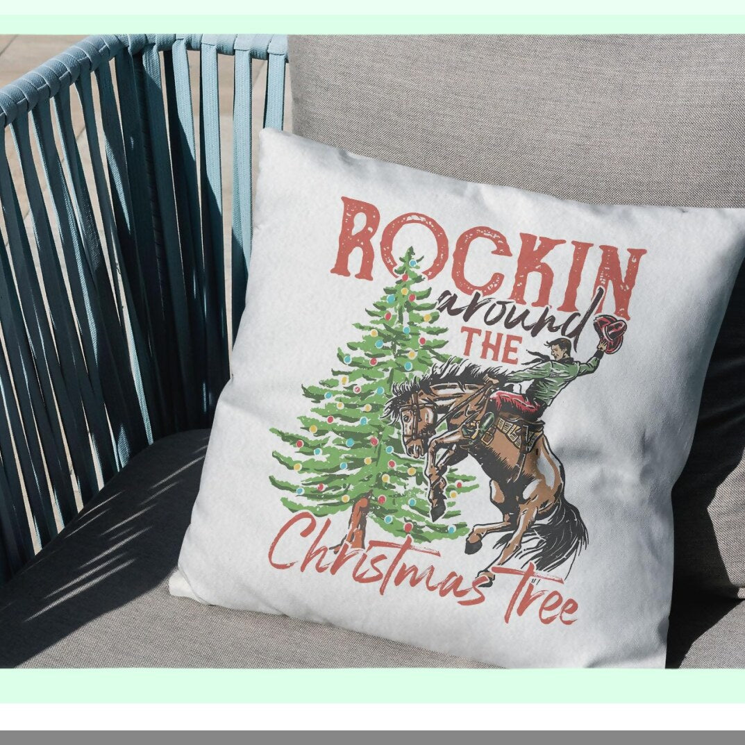 Rustic Western Charm Pillow Covers - Set of 4 18x18 Decorative Throw Pillows for Cowboy Vintage Outdoor Home Decor