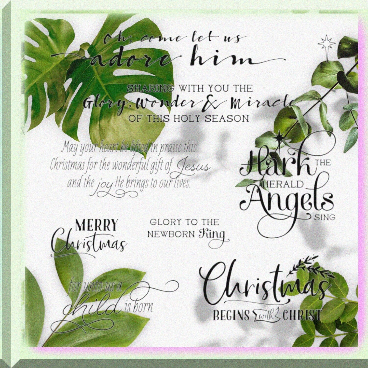 Xmas Greetings Rubber Gel Stamp 5.5x5.5 inches