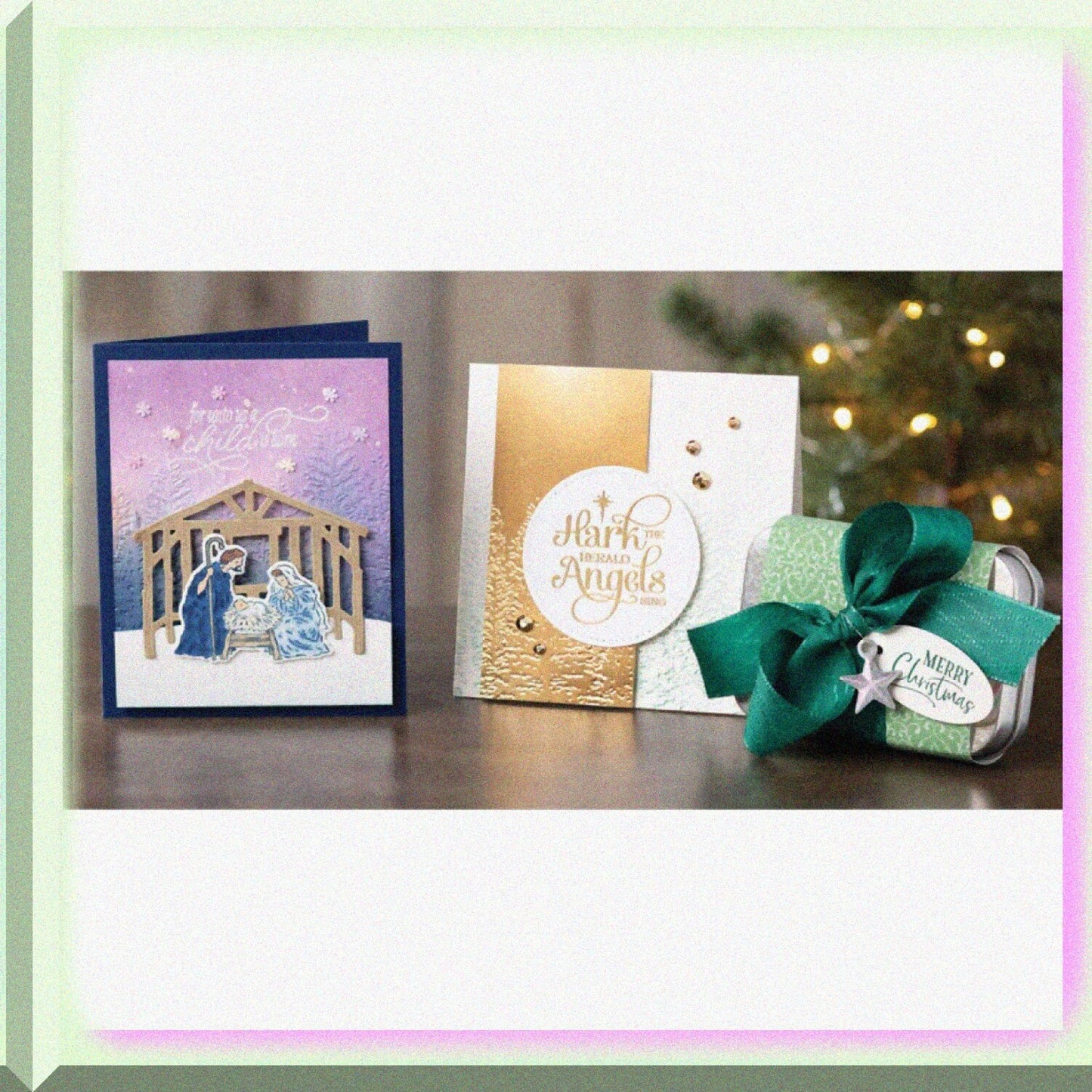 Xmas Greetings Rubber Gel Stamp 5.5x5.5 inches