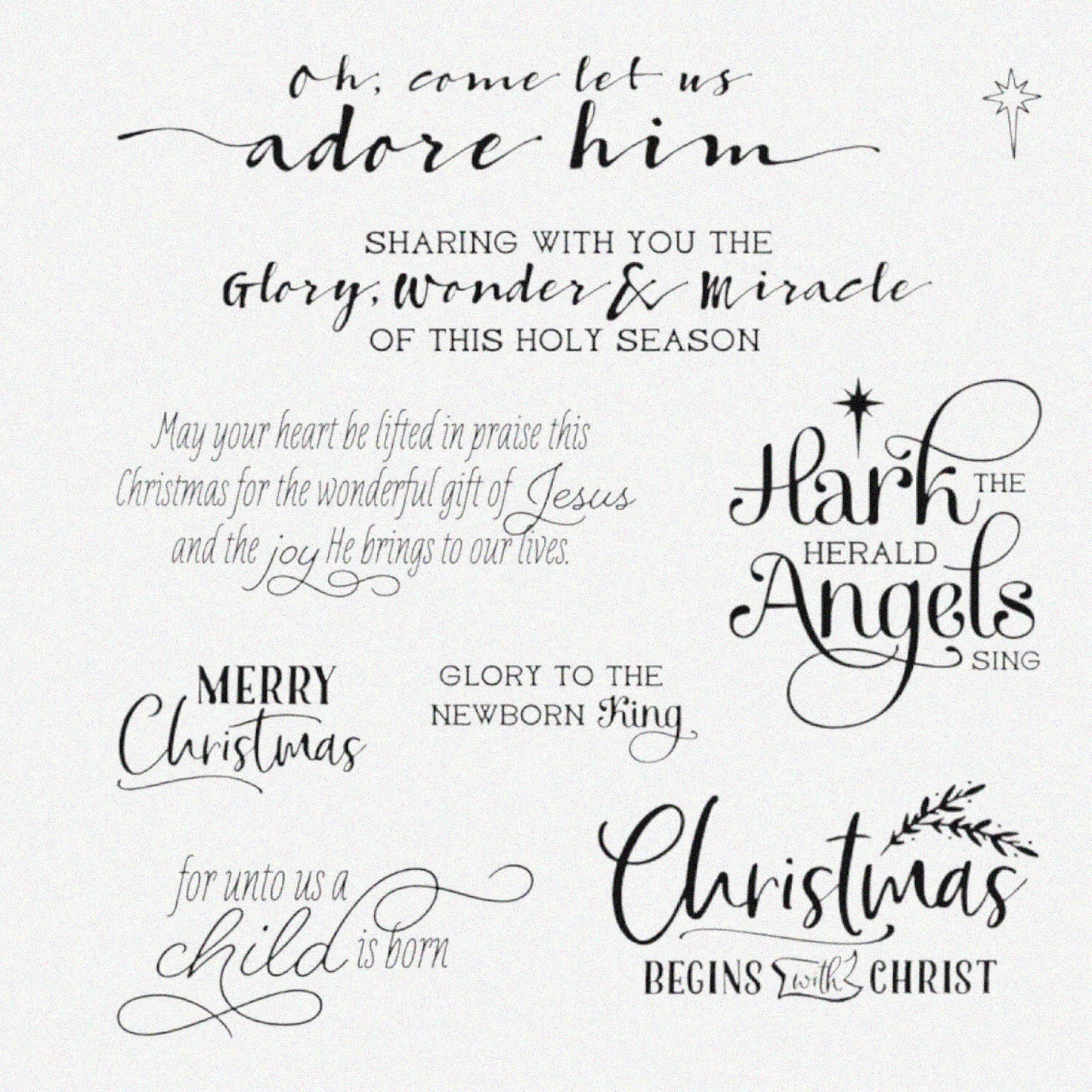 Xmas Greetings Rubber Gel Stamp 5.5x5.5 inches
