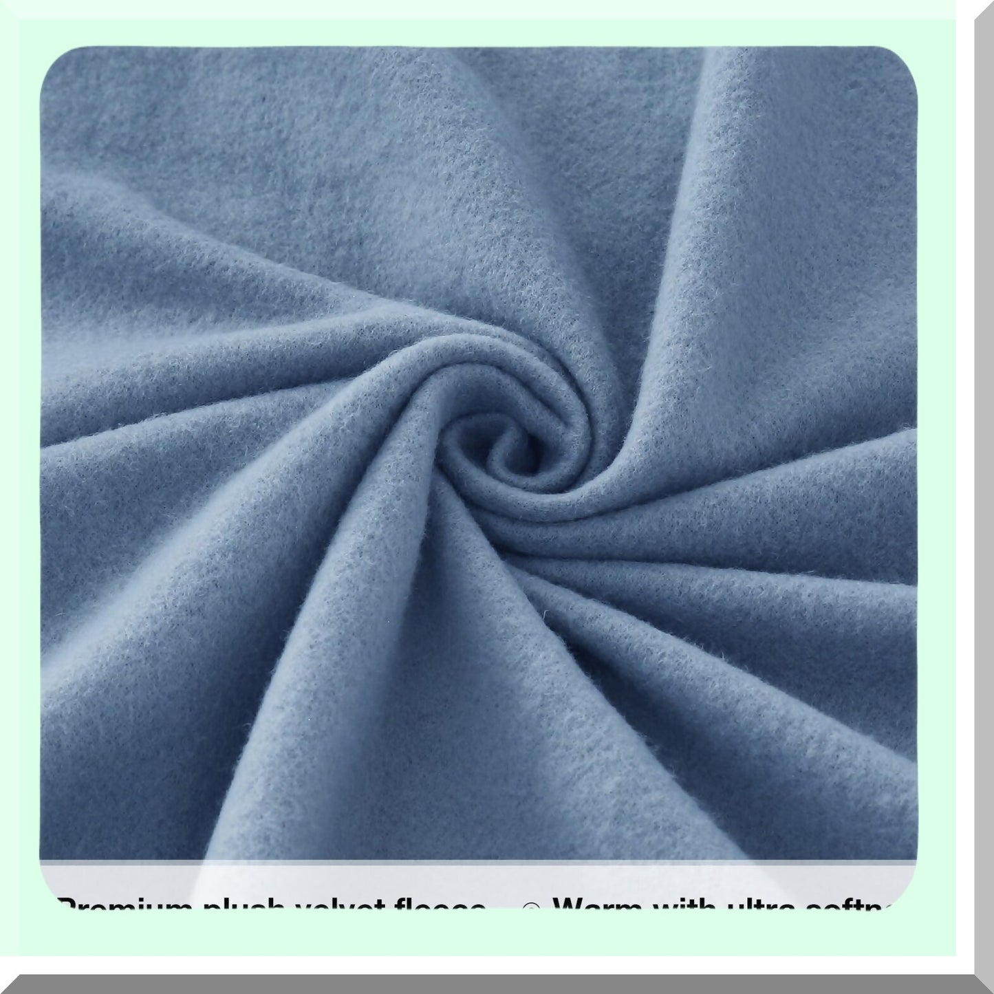 Winter Bliss Plush Fleece Queen Bed Sheet Set - Soft Velour Velvet Sheets, Extra Warm with Deep Pocket - Pearl Blue Queen Bedding