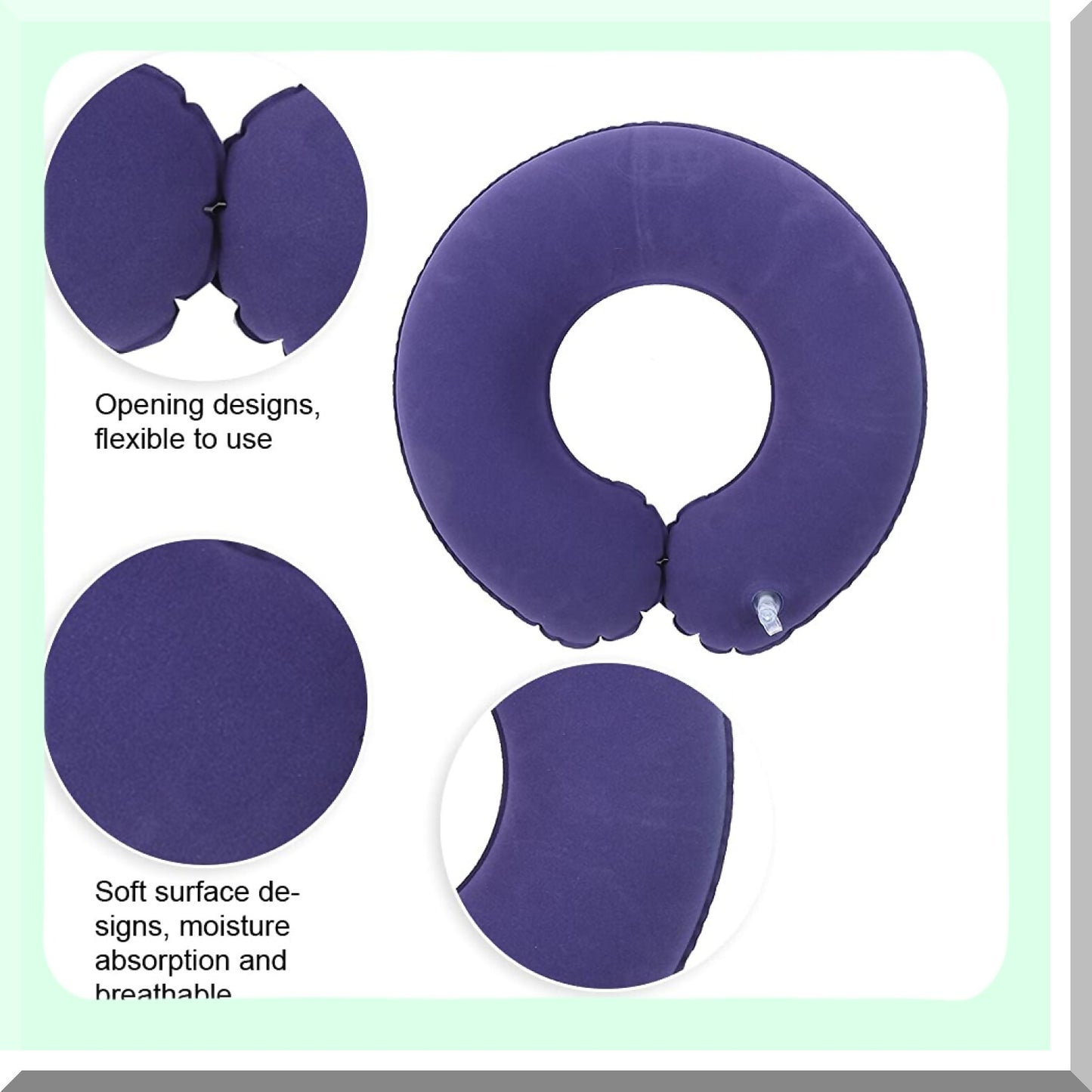 OrthoRing Inflatable Seat Cushion - Donut Pillow for Hemorrhoid Treatment, Bed Sores, Pregnancy, Tailbone Pain. Orthopedic Ring Pillows with Pump for Office Chair, Elderly Support.