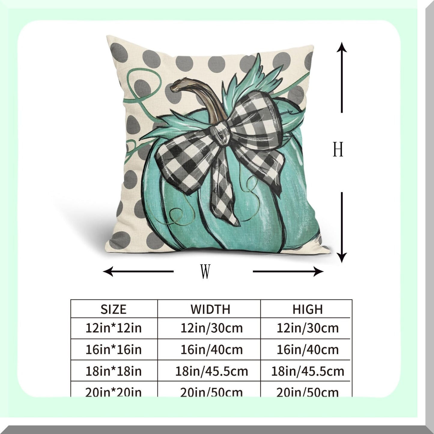 Autumn Harvest Polka Dot Pillow Covers - Set of 2 18X18 Inch Green Seasonal Throw Pillows for Farmhouse Home Decor. Perfect for Thanksgiving!