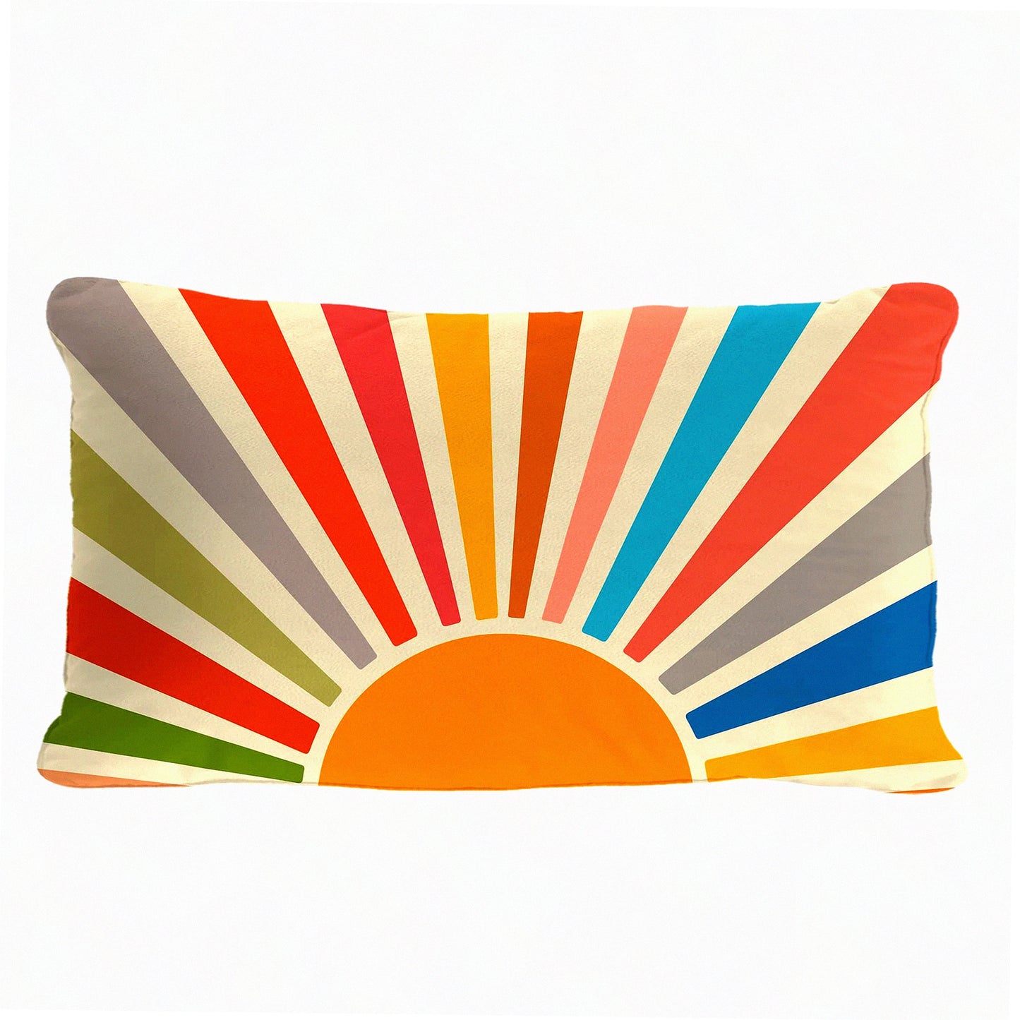 Sunrise Sunset Colorful Abstract Boho Throw Pillow Cover - 12x20 Inch - Home Bedroom Decorations - Soft Pillow Case Pillowcase - Sunshine