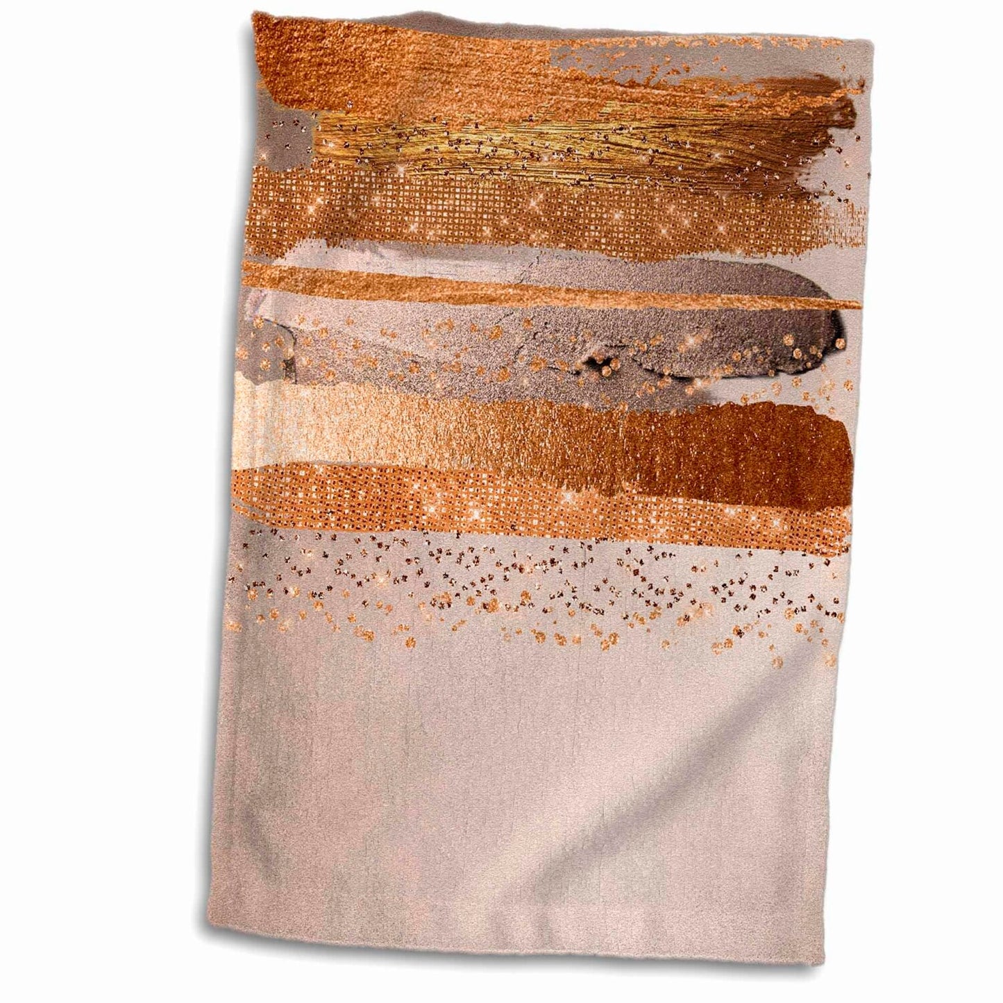 Gold Copper Strokes 15x22 Inch Towel