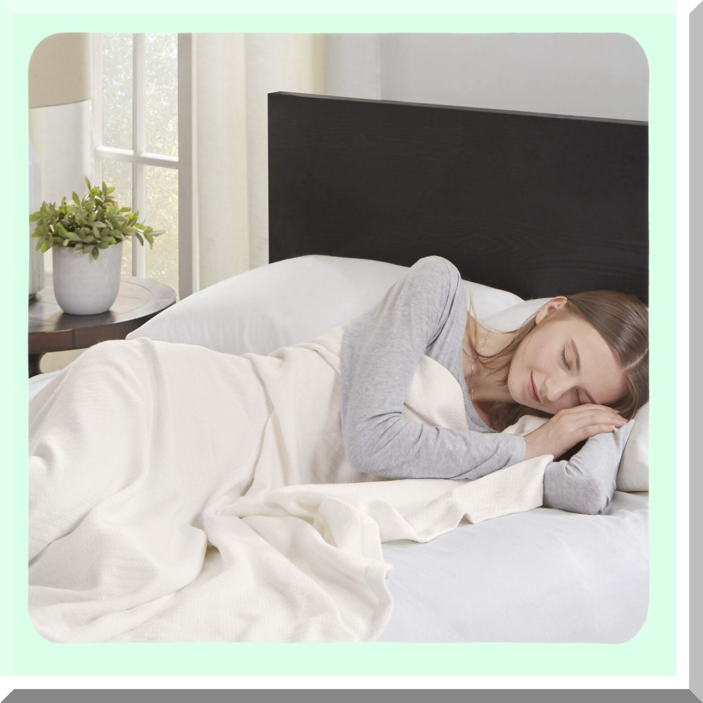 PureComfort Liquid Cotton Blanket - Premium Softness for Bed, Couch, or Sofa - Full/Queen, Ivory