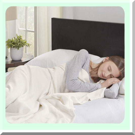 PureComfort Liquid Cotton Blanket - Premium Softness for Bed, Couch, or Sofa - Full/Queen, Ivory
