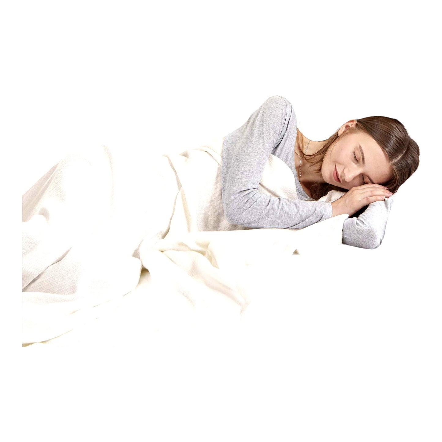 PureComfort Liquid Cotton Blanket - Premium Softness for Bed, Couch, or Sofa - Full/Queen, Ivory