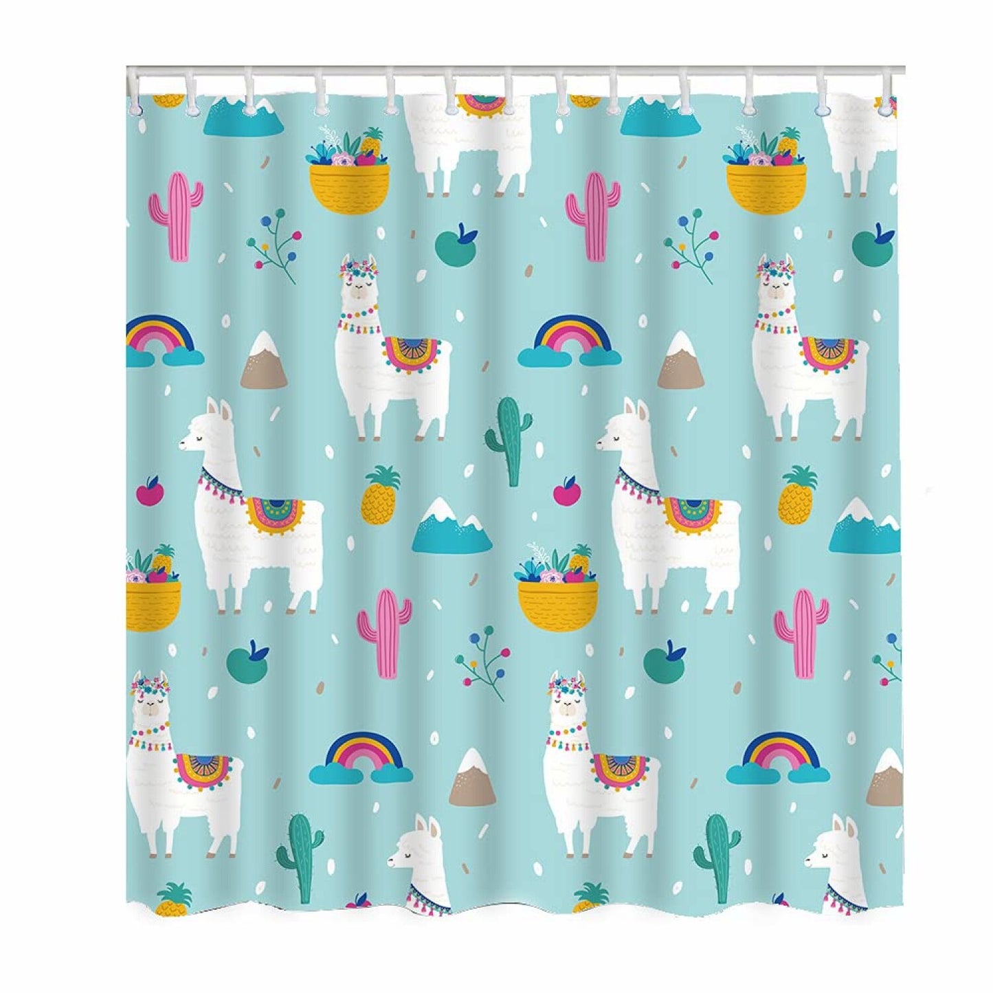 Llama Alpaca Shower Curtain 72x72 Inches