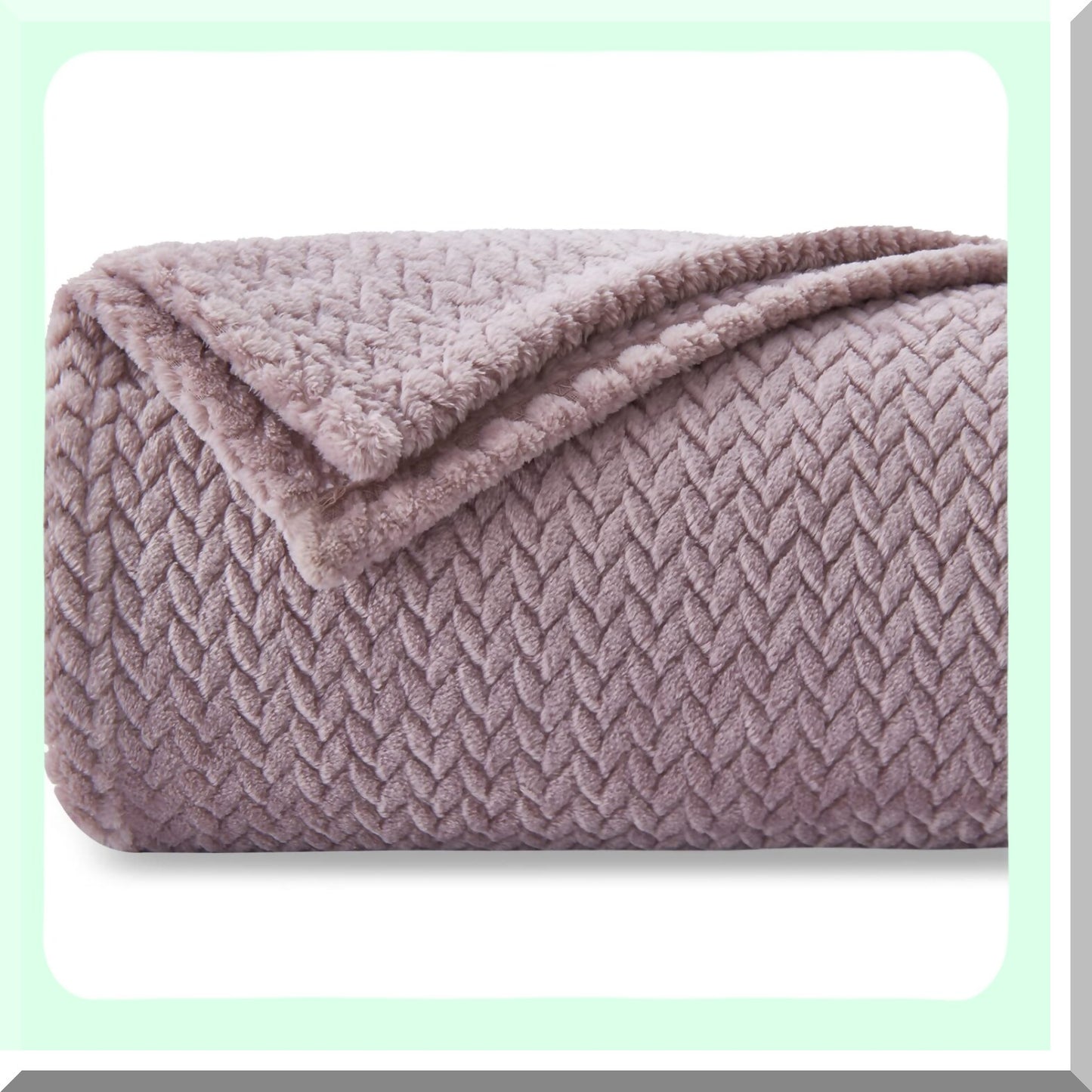 UltraSoft Lavender Flannel Fleece Throw - Premium Lightweight All-Season Blanket with Leaves Pattern (50"x60")"