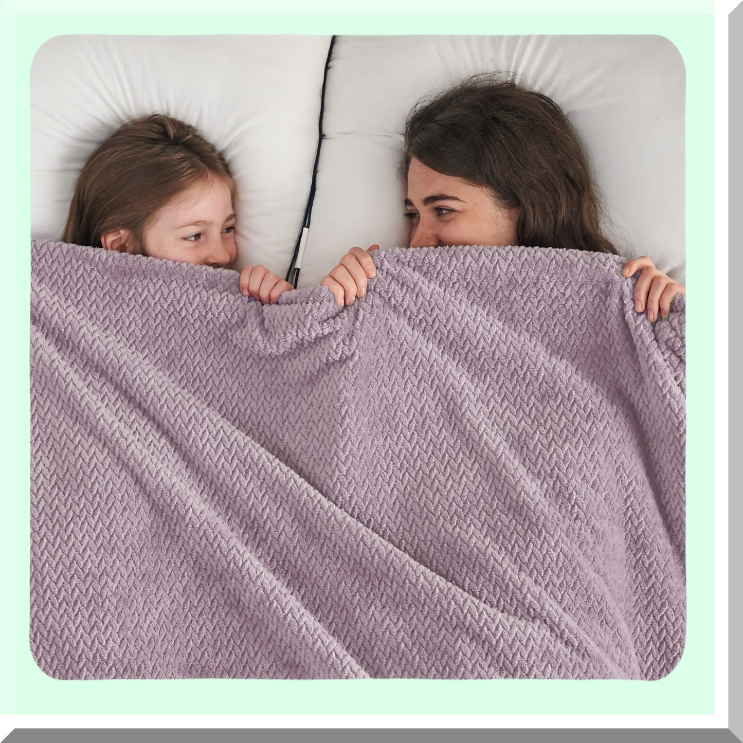 UltraSoft Lavender Flannel Fleece Throw - Premium Lightweight All-Season Blanket with Leaves Pattern (50"x60")"