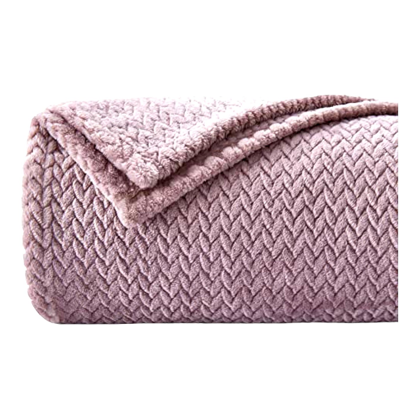 UltraSoft Lavender Flannel Fleece Throw - Premium Lightweight All-Season Blanket with Leaves Pattern (50"x60")"