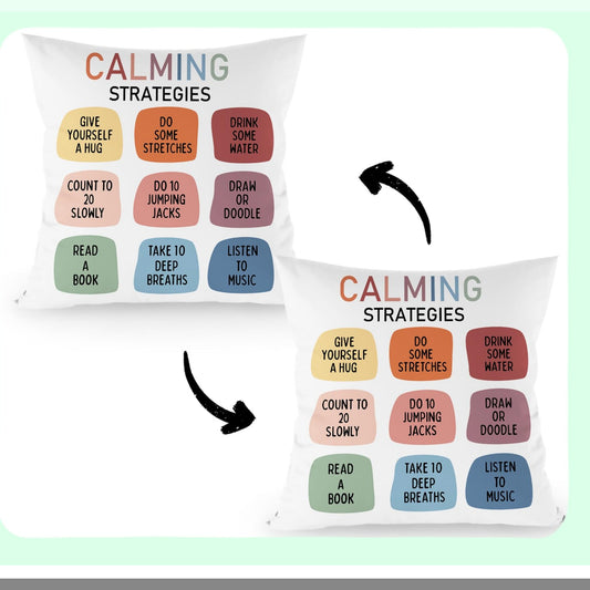 CalmVibe Double-Sided Pillow Covers - 18x18 Inch, Mental Health Therapy Cases for Kids & Teens, Positive Decor for Bedroom & Living Room