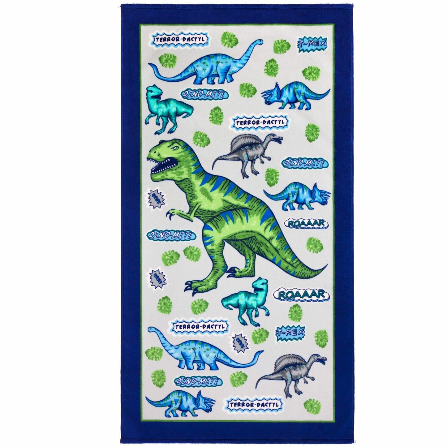 Dinosaurs Beach Towel 28 x 51 inches Cotton T-Rex