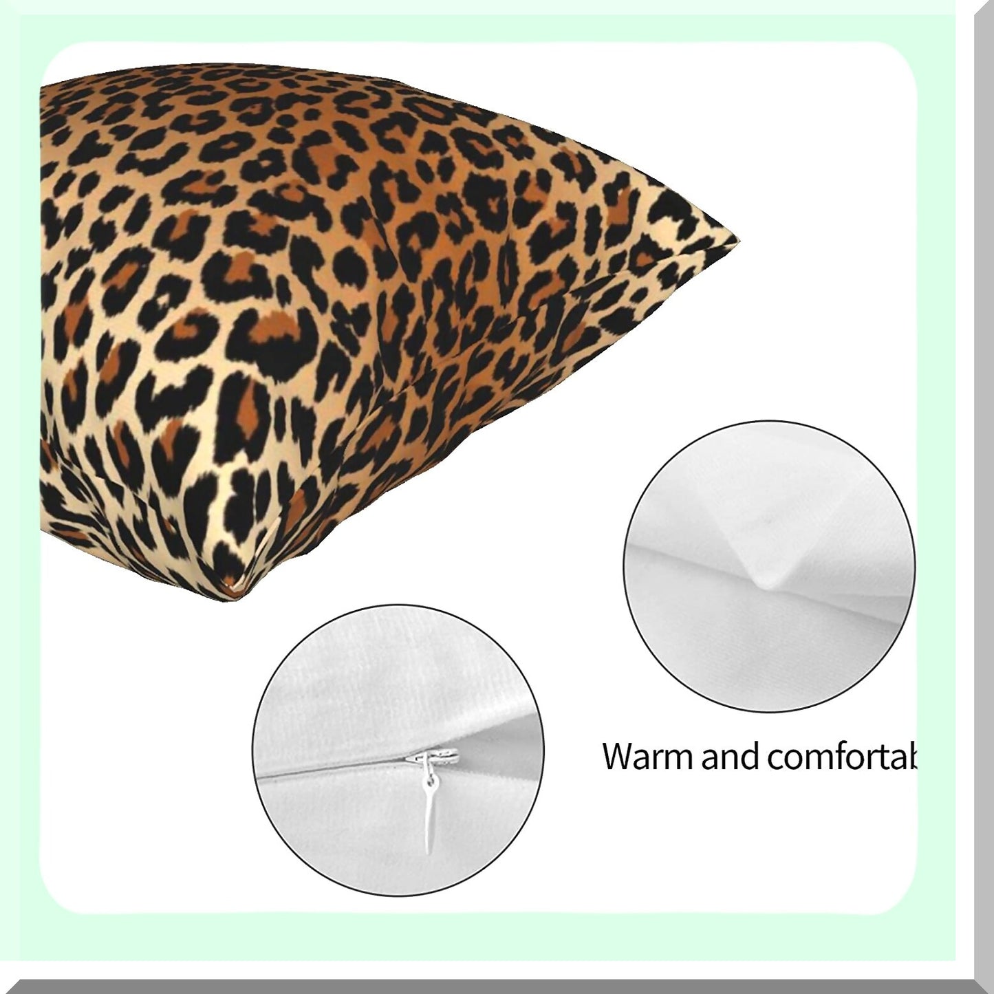 Wild Safari Decorative Pillow Set - 2 Pack Animal Print Cushion Covers, 18x18 Inch, Plush Soft Double-Sided Leopard & Cheetah Design for Home Sofa Bed