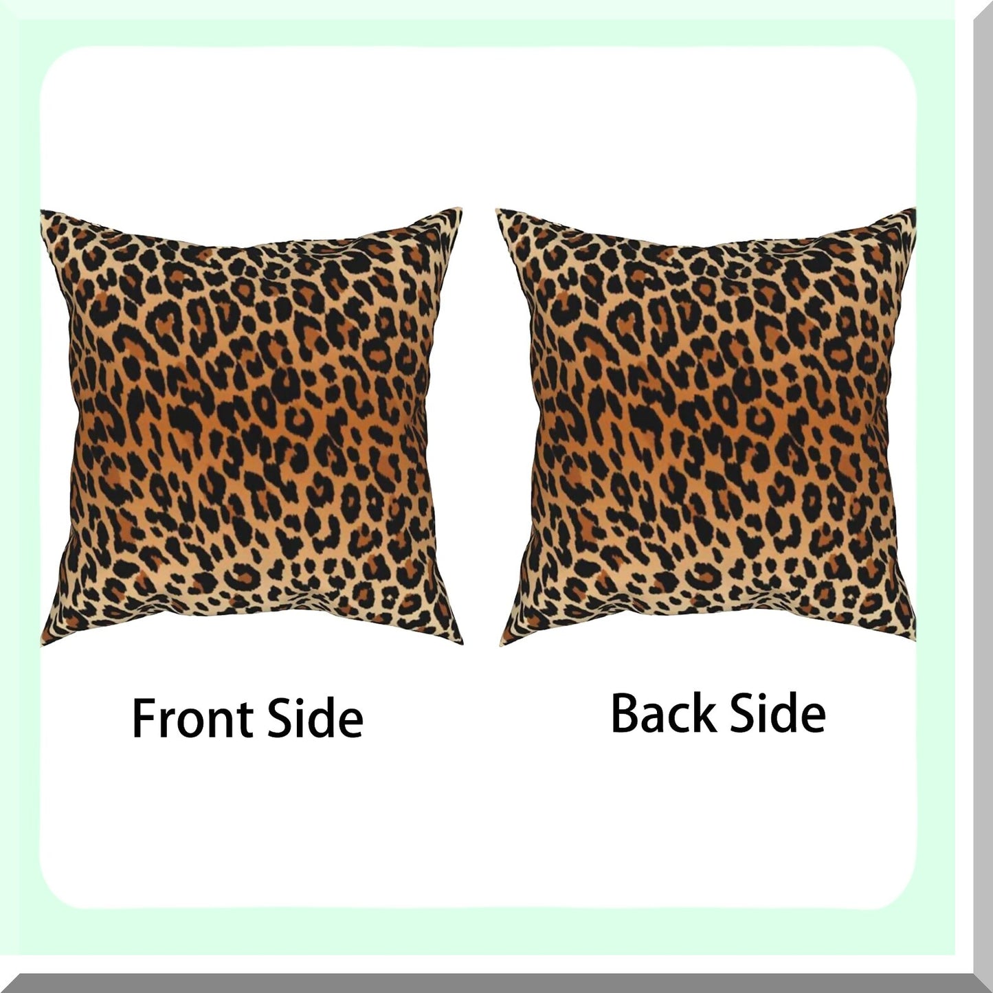Wild Safari Decorative Pillow Set - 2 Pack Animal Print Cushion Covers, 18x18 Inch, Plush Soft Double-Sided Leopard & Cheetah Design for Home Sofa Bed