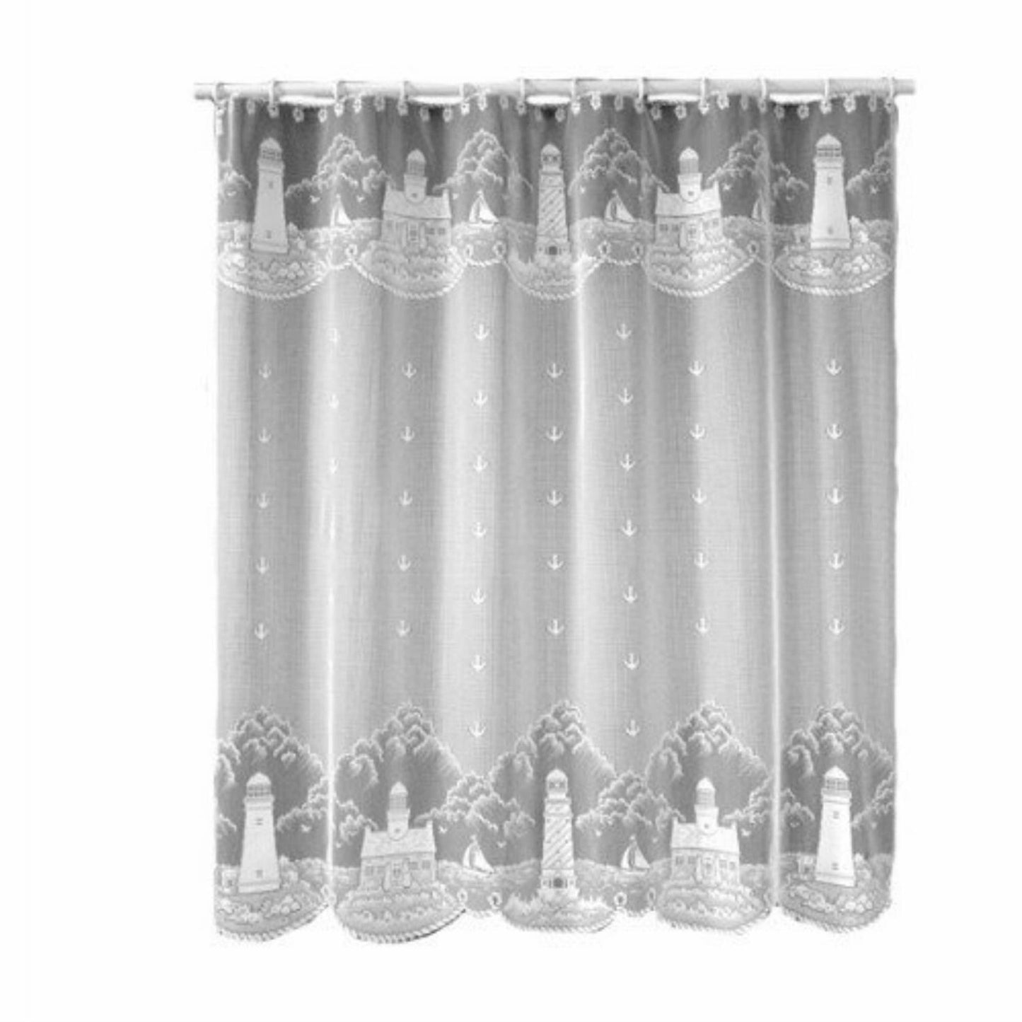 White Lighthouse 72x72 Shower Curtain