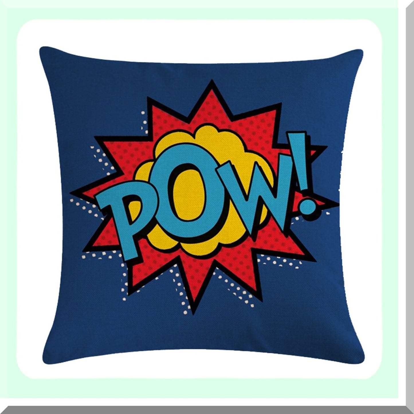 Superhero Power Quote Pillowcase - Exclamation Pattern Decorative Cushion Cover - Square 18x18 Inch Throw Pillow - Best Gift for Fans!