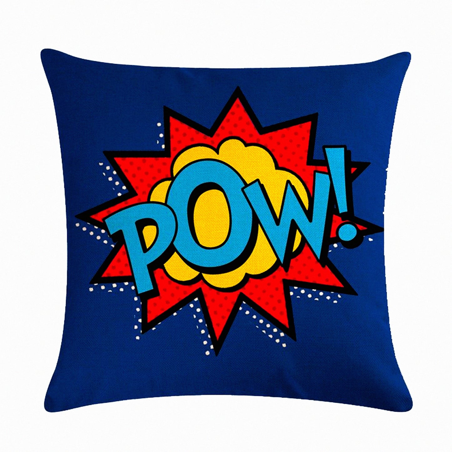 Superhero Power Quote Pillowcase - Exclamation Pattern Decorative Cushion Cover - Square 18x18 Inch Throw Pillow - Best Gift for Fans!