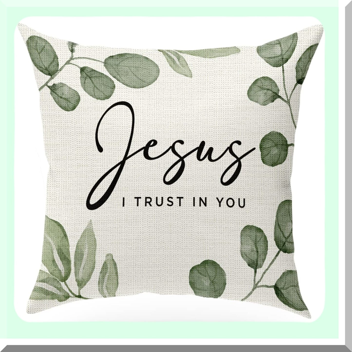 Faithful Blessing Scripture Pillow - Trust in Jesus Quote - Church Gift - Bible Verse Decor - Sofa Bed Living Room Decoration - 18x18 Inch