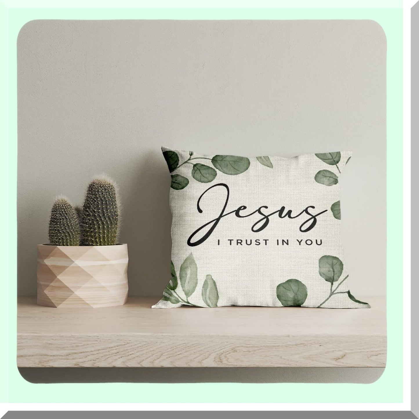 Faithful Blessing Scripture Pillow - Trust in Jesus Quote - Church Gift - Bible Verse Decor - Sofa Bed Living Room Decoration - 18x18 Inch