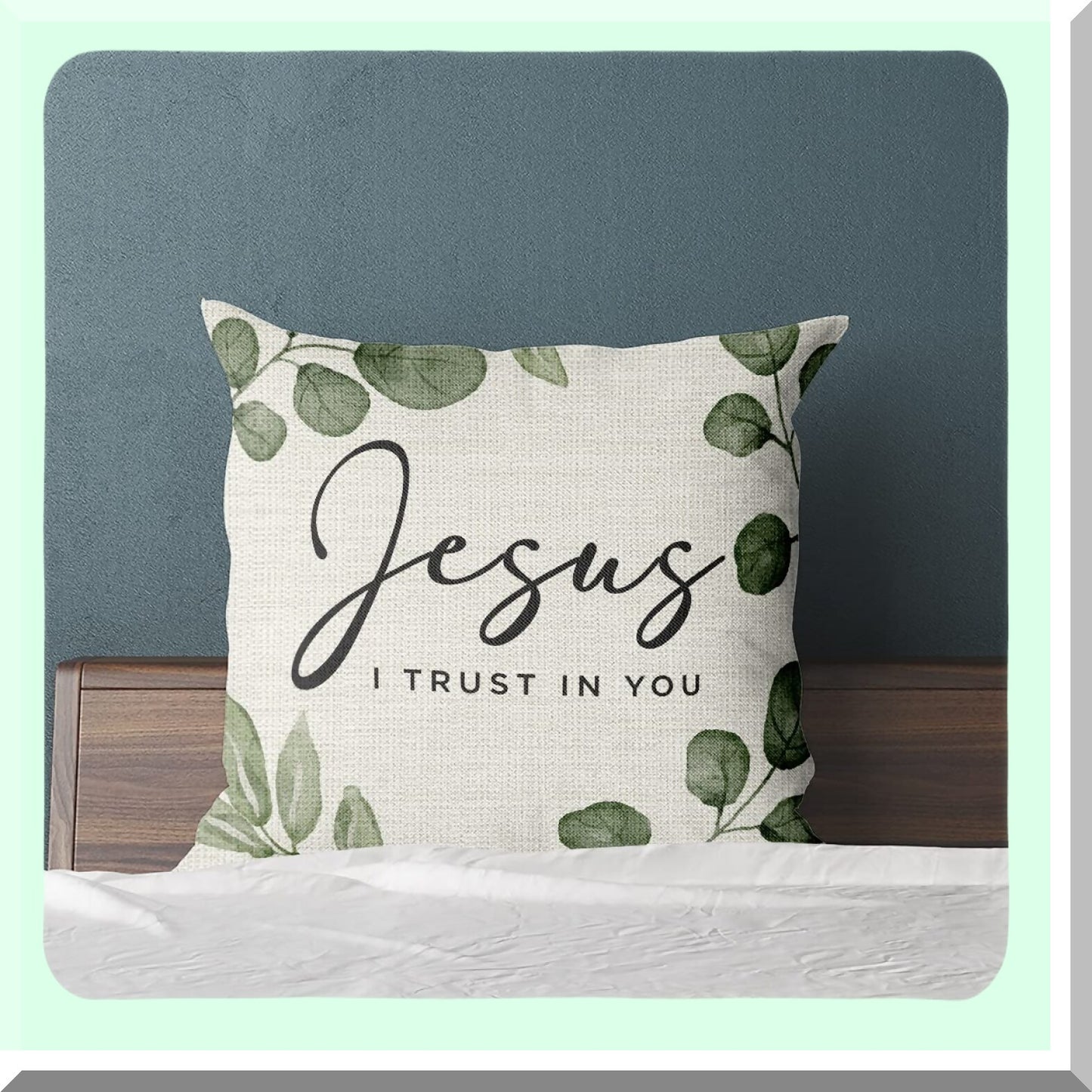 Faithful Blessing Scripture Pillow - Trust in Jesus Quote - Church Gift - Bible Verse Decor - Sofa Bed Living Room Decoration - 18x18 Inch