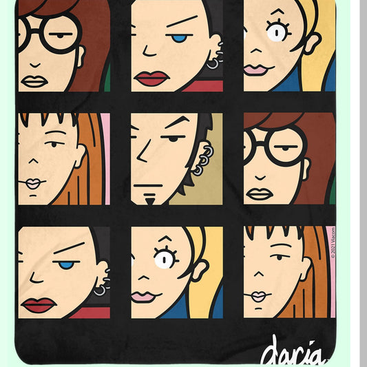 Daria Character Faces Plush Fleece Throw Blanket - Cozy Wall Art