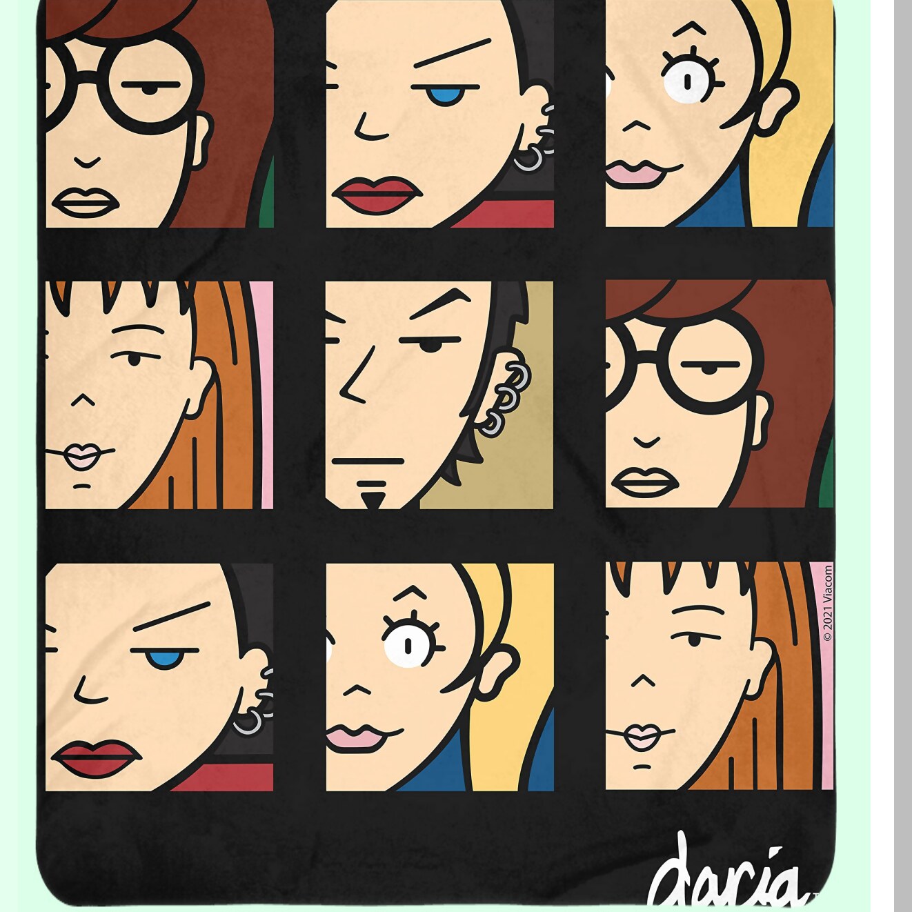 Daria Character Faces Plush Fleece Throw Blanket - Cozy Wall Art