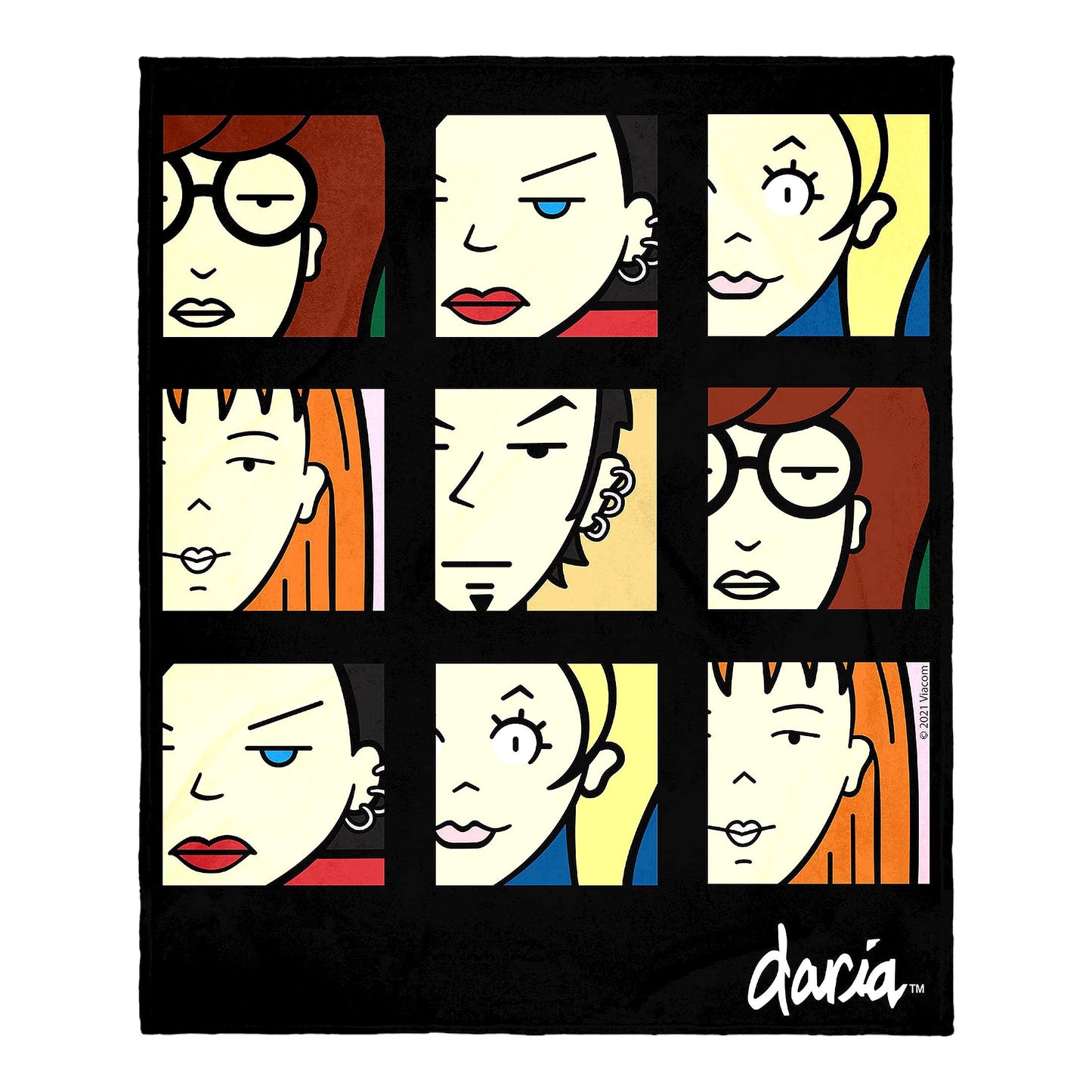 Daria Character Faces Plush Fleece Throw Blanket - Cozy Wall Art