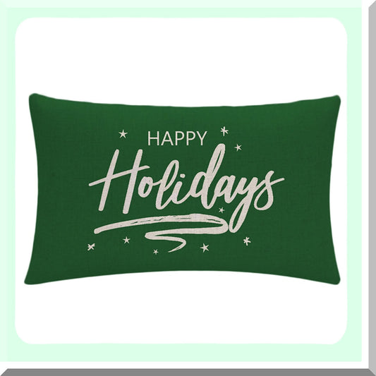 Winter Wonderland Farmhouse Holiday Pillow Cover - Festive Merry Christmas Decorative Cushion Case for Home Sofa and Patio Décor